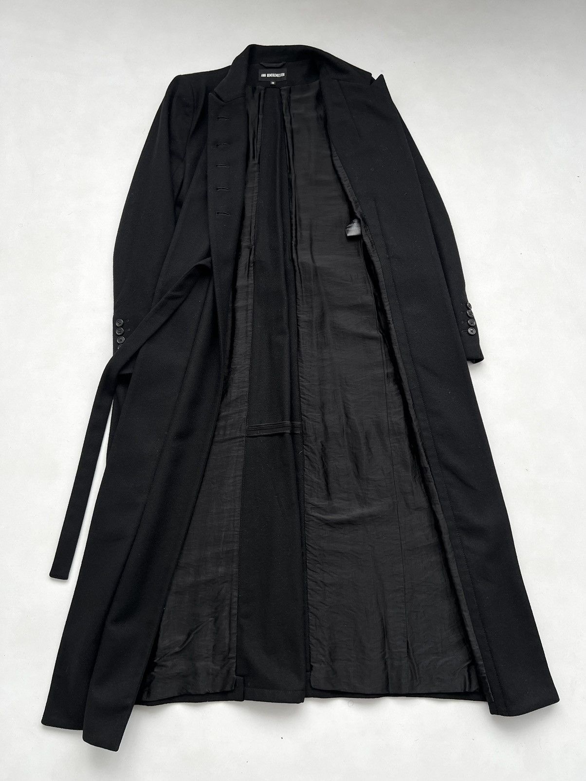 Ann Demeulemeester Ann Demeulemeester Wool Fleece Maxi Long Coat Double Belt Size S / US 4 / IT 40 - 15 Thumbnail