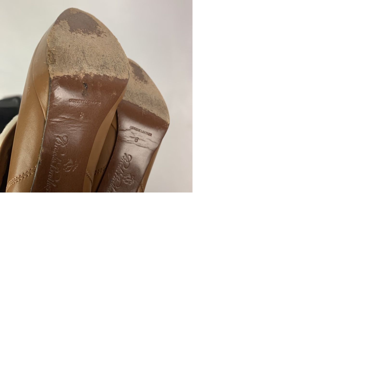 Brooks Brothers VINTAGE Brooks Brothers Women’s Bootie Brown Leather 4" Heeled Foldover Booties 8M Womens Boots Brown Leather 90s Size US 8 / IT 38 - 9 Thumbnail
