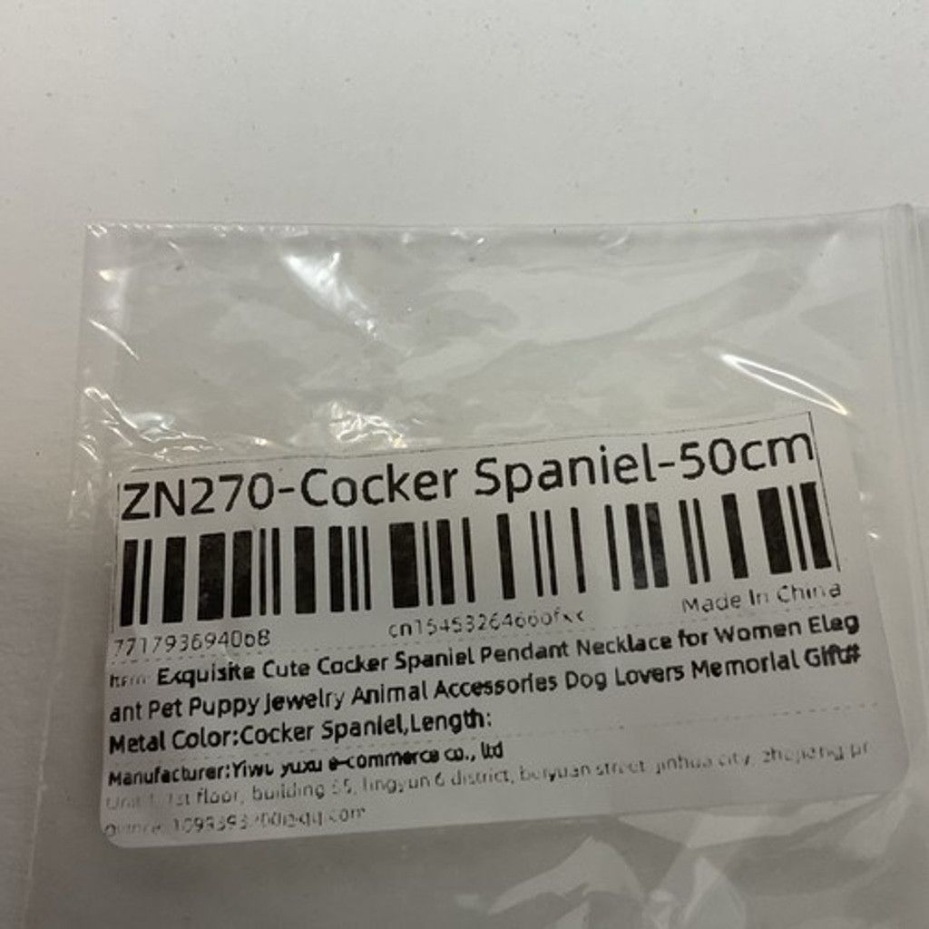 The Unbranded Brand NWT Gold Necklace Cocker Spaniel Charm Pet Puppy Jewelry 19" Size ONE SIZE - 2 Thumbnail