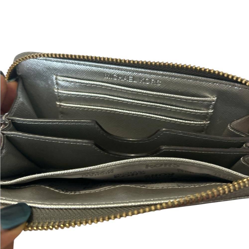 Designer Michael Kors Metallic Zip-Around Wallet Size ONE SIZE - 4 Thumbnail