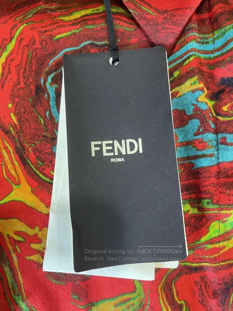 Fendi Fendi Red marble silk shirt Size XXS / US 00 / IT 34 - 4 Thumbnail