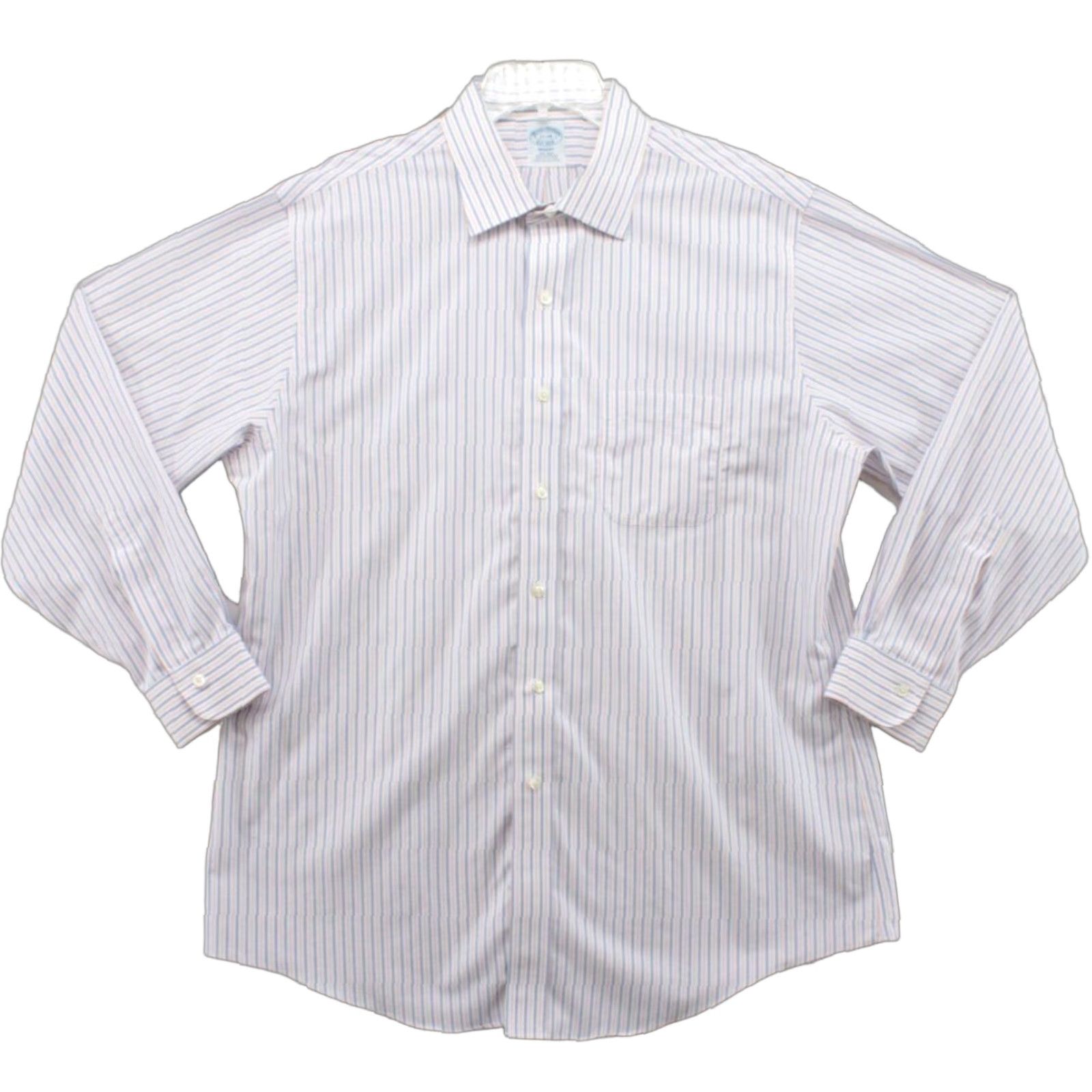 Brooks Brothers VINTAGE Brooks Brothers Regent Shirt Men's 17-34 White Blue Striped Long Sleeve Preppy Size US XL / EU 56 / 4 - 1 Thumbnail