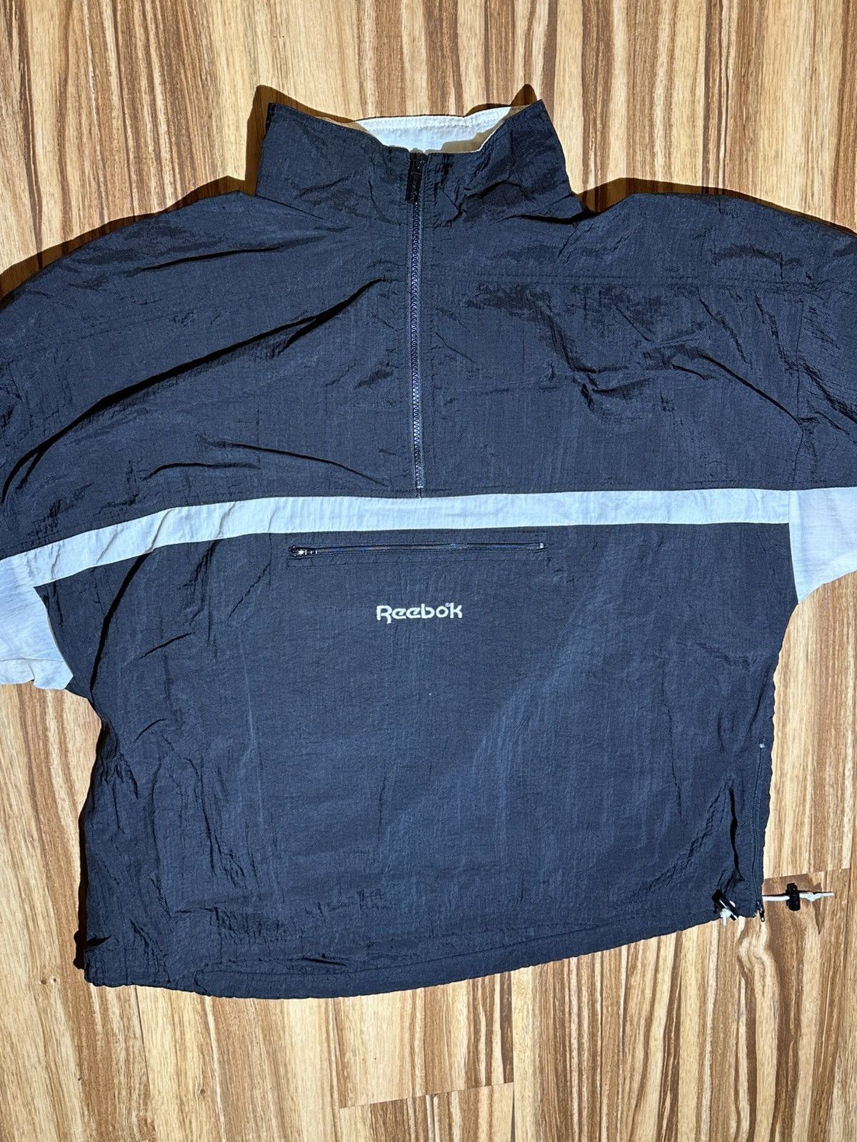 Reebok 90sVintage Reebok Black & White 1/4Zipup Windbreaker SizeL Size US L / EU 52-54 / 3 - 4 Thumbnail