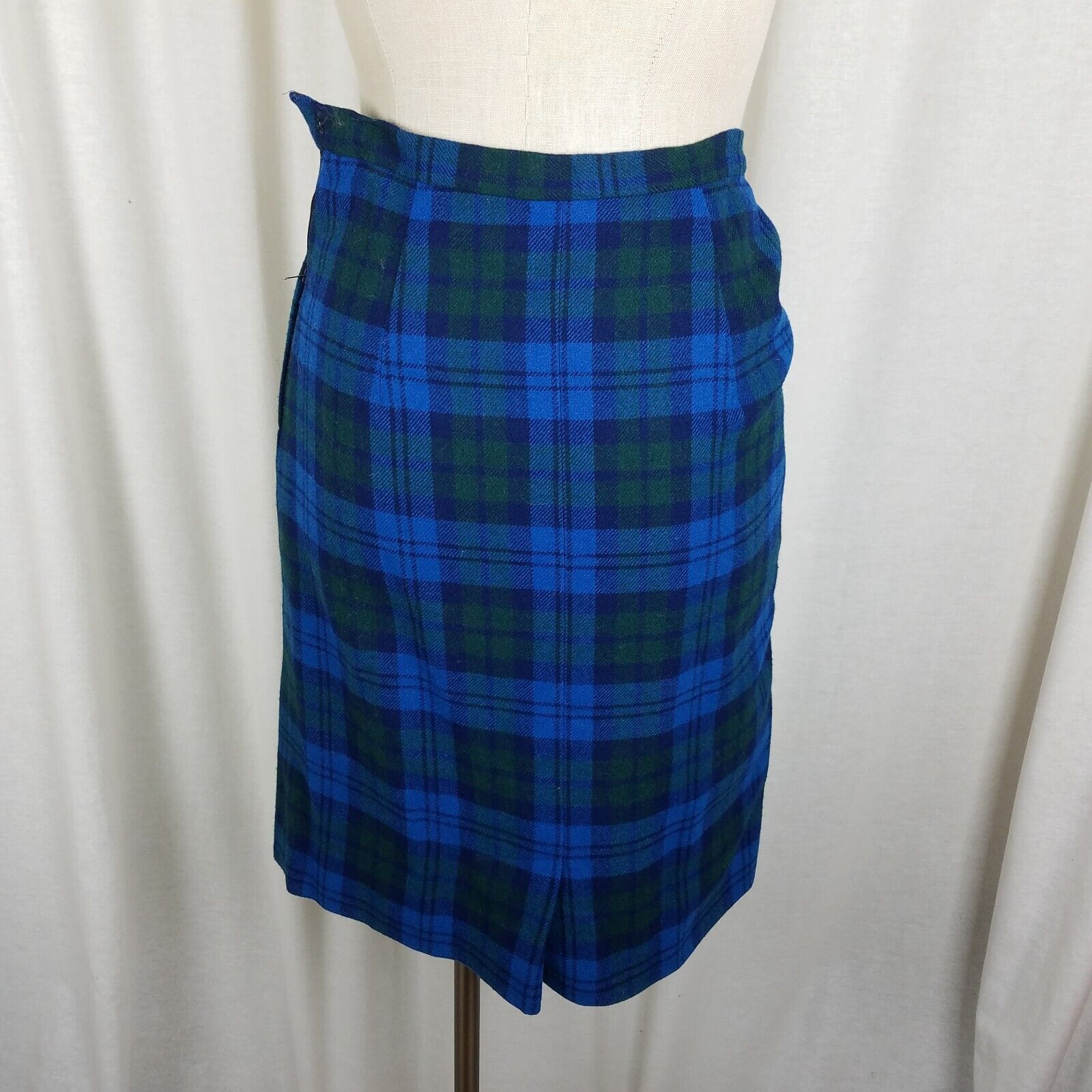 Pendleton Vtg Pendleton Wool Tartan Plaid Skirt 10 24 in Blue Green Size 24" / US 00 / IT 34 - 1 Thumbnail