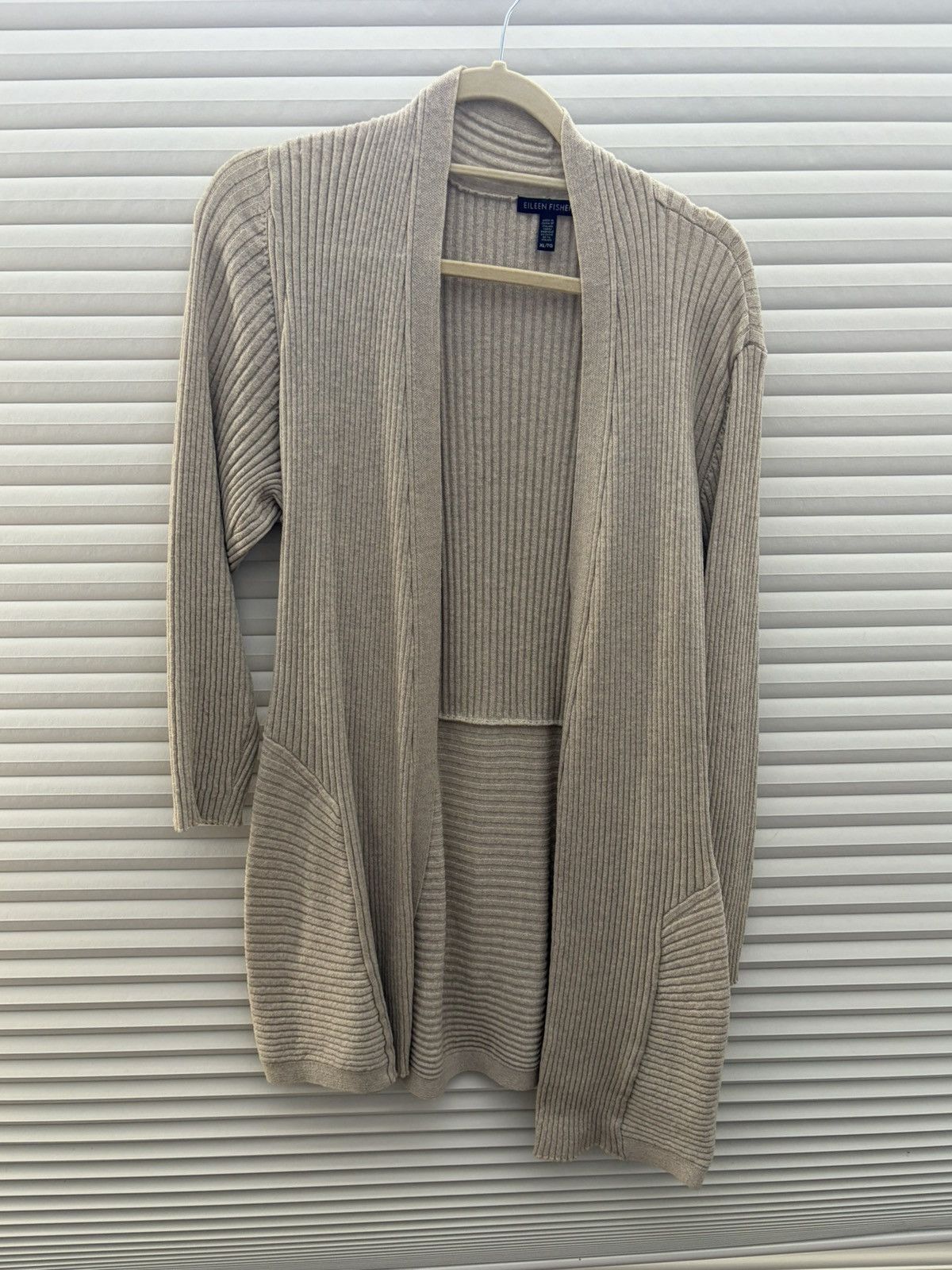 Eileen Fisher Eileen Fisher XL 100 Extra Fine Merino Wool Ribbed Cardigan Size XL / US 12-14 / IT 48-50 - 1 Thumbnail