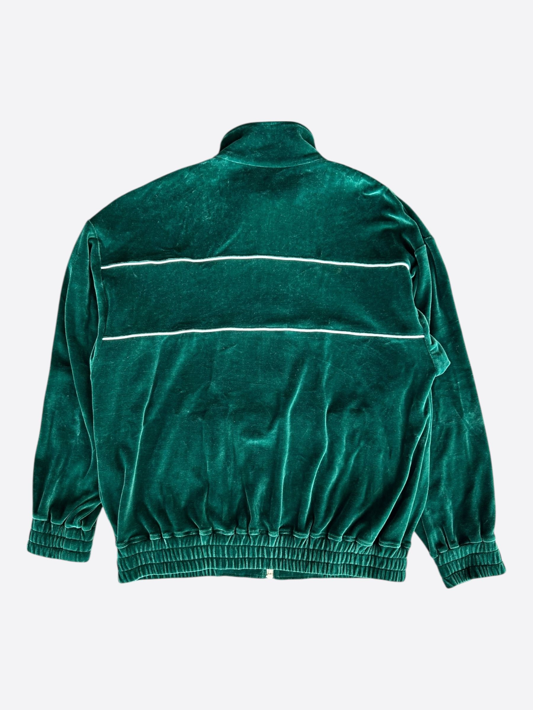 Celine Celine Faded Green & White Logo Velour Track Jacket Size US M / EU 48-50 / 2 - 2 Thumbnail