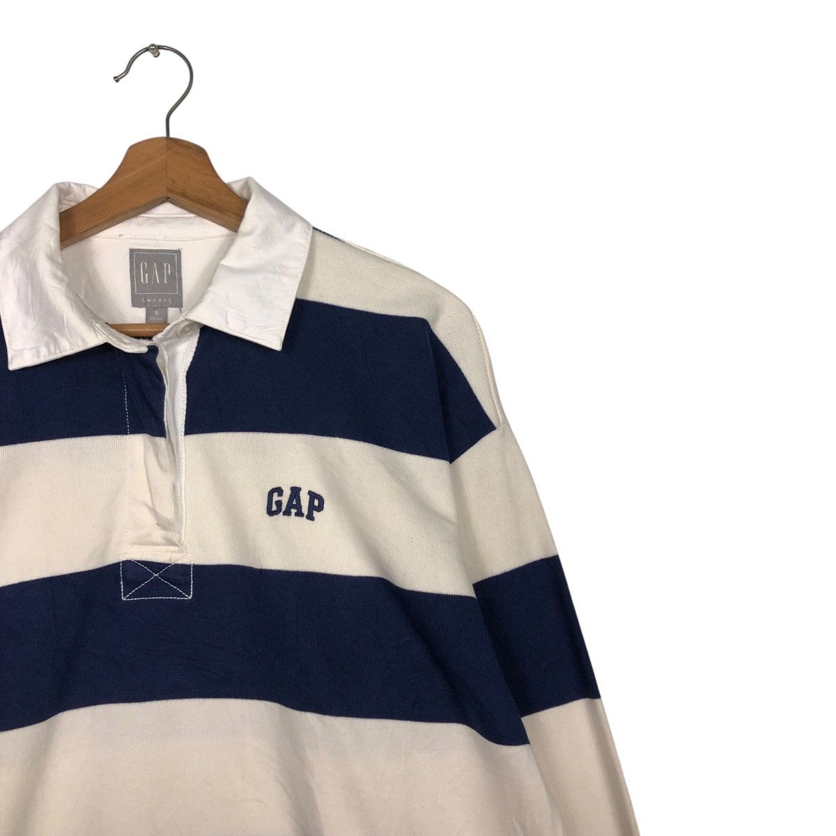 Japanese Brand 📌Vintage Cropped Sweatshirt Collar Striped Design Gap Size US S / EU 44-46 / 1 - 7 Thumbnail