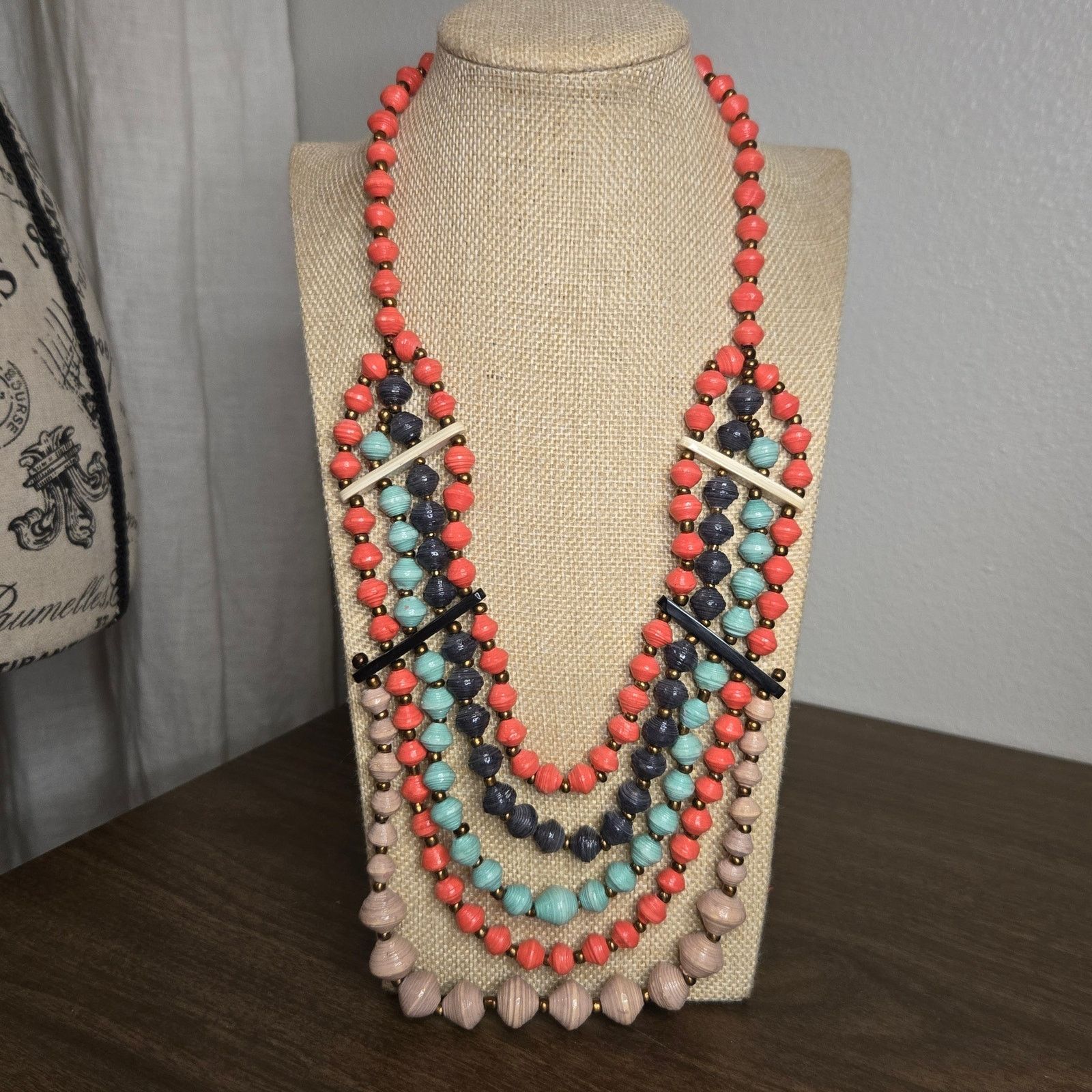 Uniqlo Multi-Strand Statement Necklace - Colorful Boho Jewelry Size ONE SIZE - 1 Thumbnail