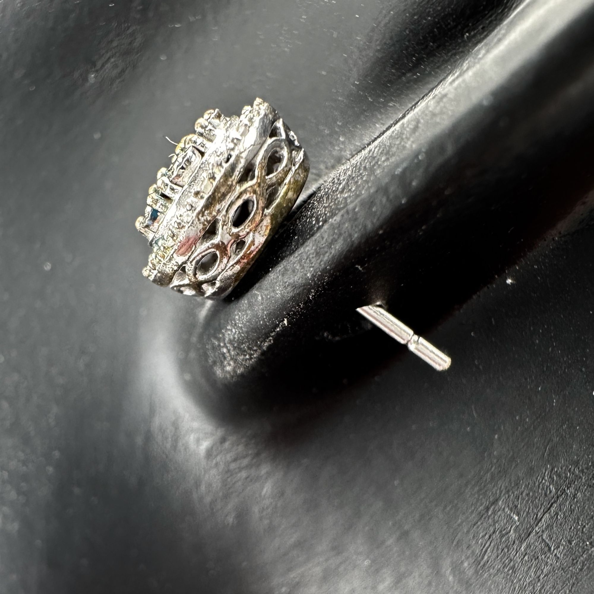 Other Natural Diamond Halo Stud Earrings in Sterling Silver Size ONE SIZE - 5 Thumbnail