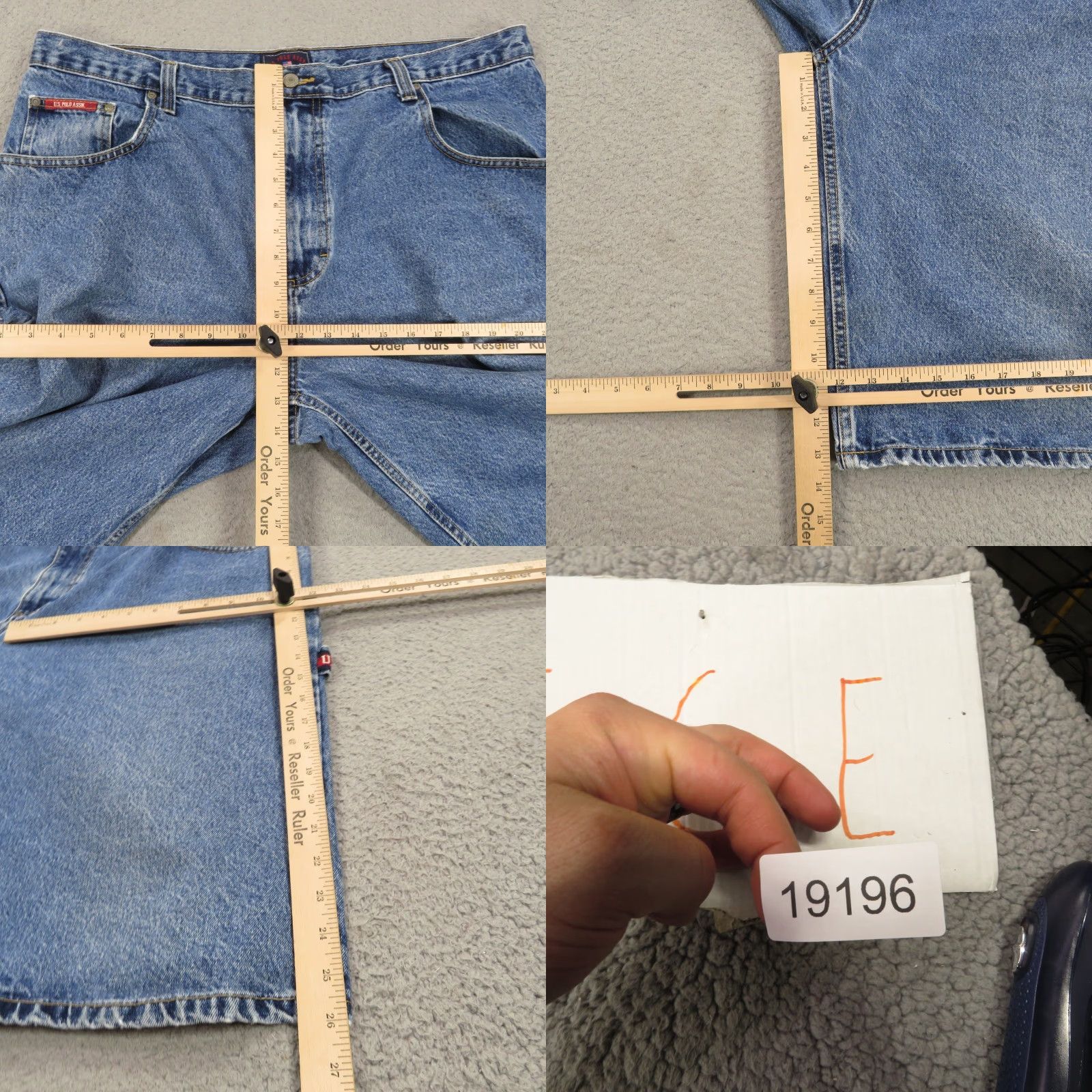 Vintage VTG US Polo Assn Bermuda Shorts Men 40 Baggy Y2K Carpenter Grunge Flag Skater 90s Denim Blue 5-Pocket Mens Size US L / EU 52-54 / 3 - 8 Thumbnail