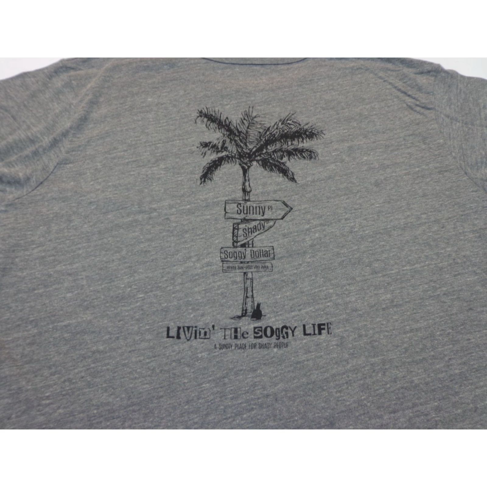 Vintage League Livin' The Soggy Life - Sunny Place For Shady People Gray T Shirt L Mens Adult Short Sleeve Shirt Size US L / EU 52-54 / 3 - 2 Thumbnail