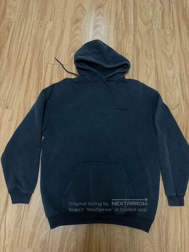 Balenciaga Balenciaga Black Gray Logo Embroidered Hoodie. Size US XS / EU 42 / 0 - 1 Thumbnail