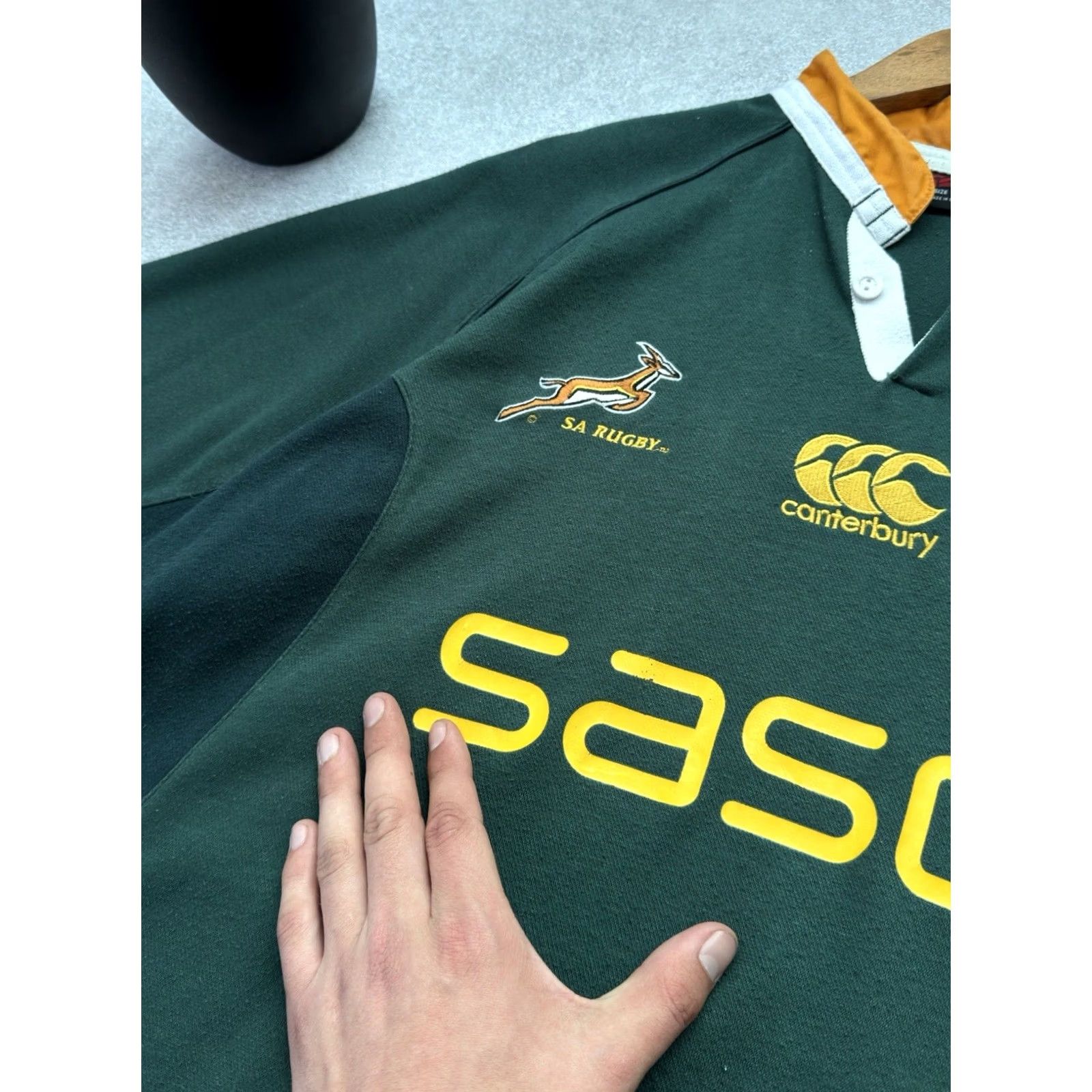 Vintage VINTAGE Canterbury South Africa Rugby Jersey Shirt XL Green Men XL Rugby USA 90s Cunterbury Jersey Polo Shirt Size US XL / EU 56 / 4 - 4 Thumbnail