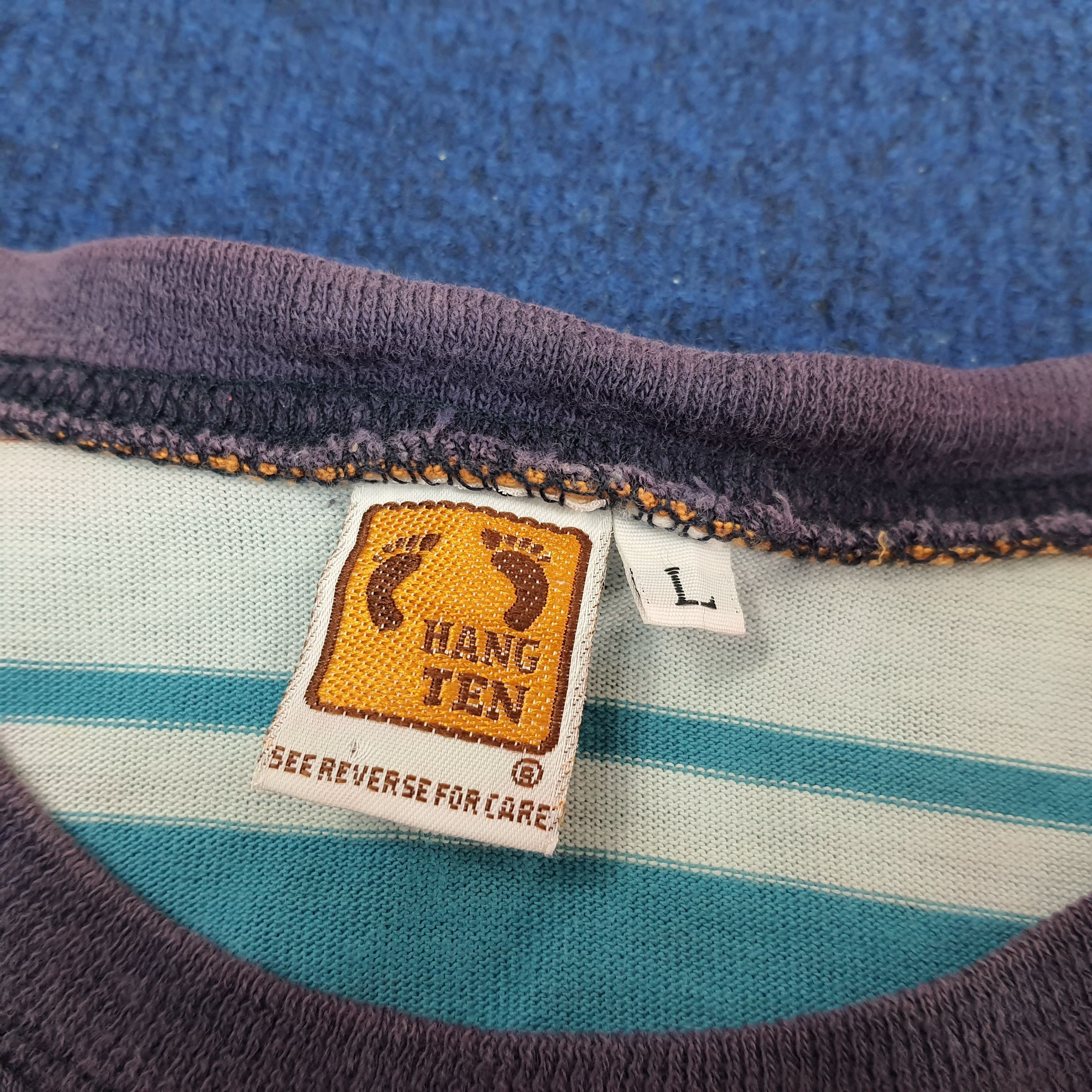 Hang Ten × Vintage Vintage Hang Ten Striped Tshirt Size US L / EU 52-54 / 3 - 5 Thumbnail