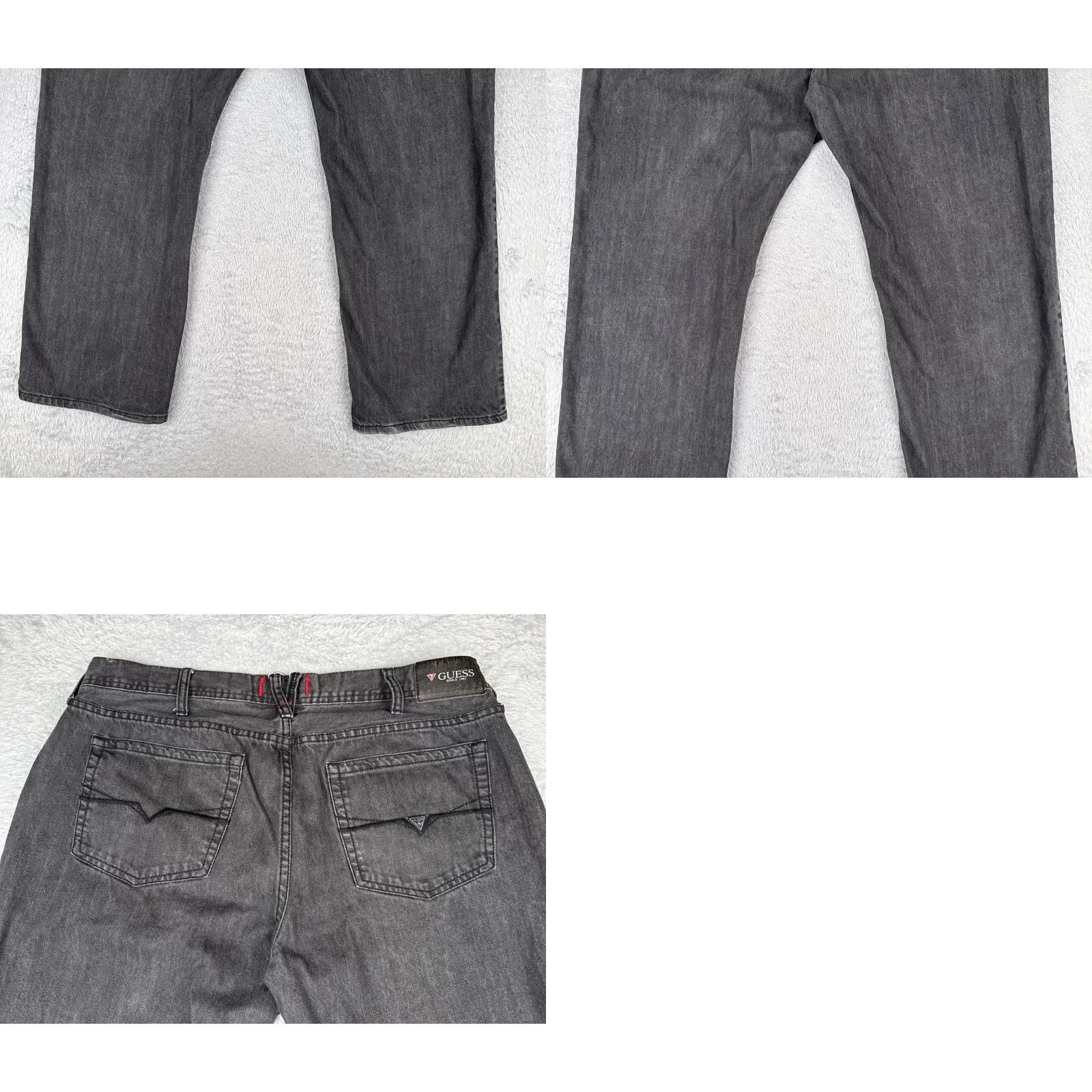 Guess Guess Jeans Mens 40x30 Black Relaxed Straight Rowland Fit Cotton Blend Zip Fly Size US 40 / EU 56 - 10 Thumbnail
