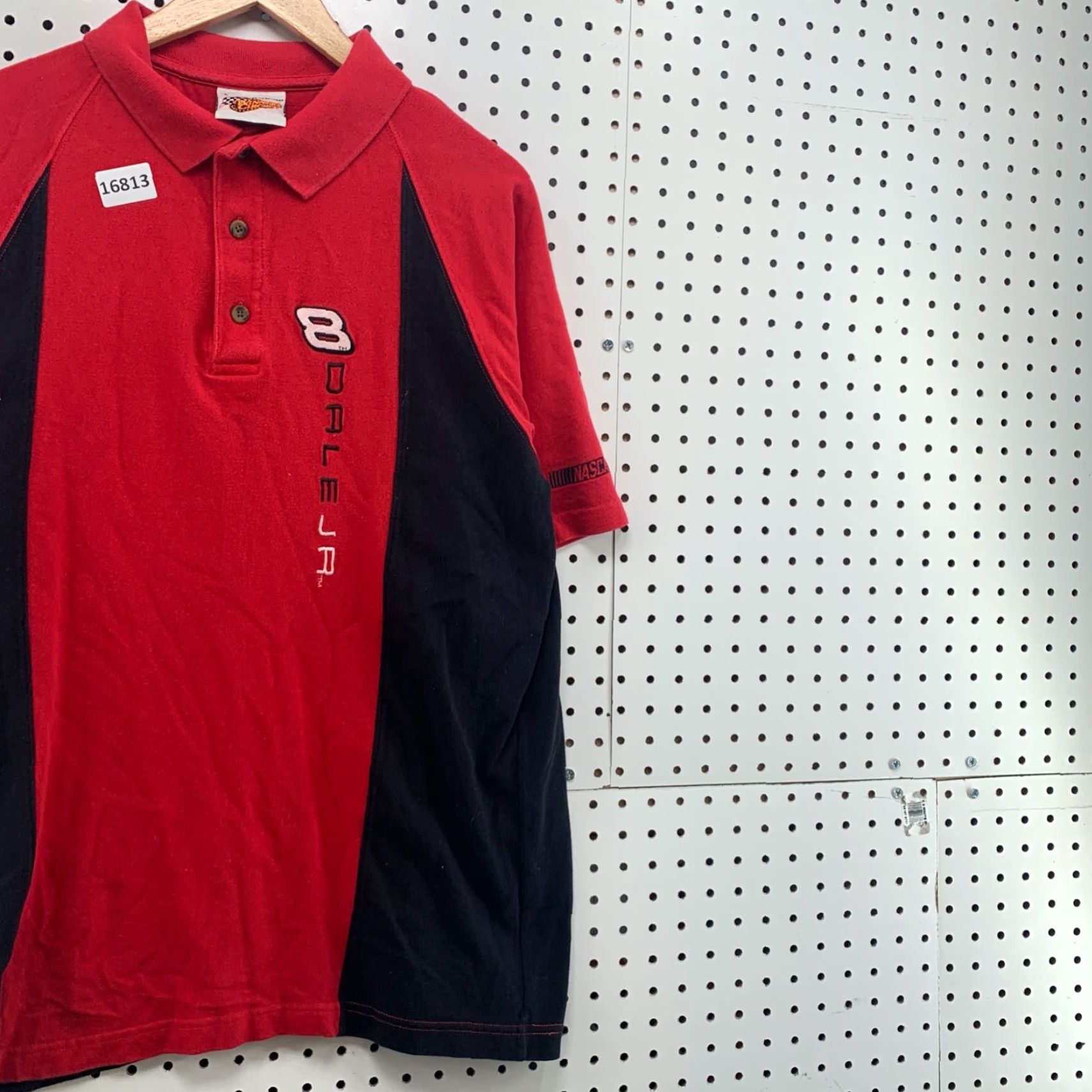 Budweiser Dale JR Budweiser Polo Shirt Red Adult Large Short Sleeve Polo (Winners Circle) Mens Size US L / EU 52-54 / 3 - 4 Thumbnail