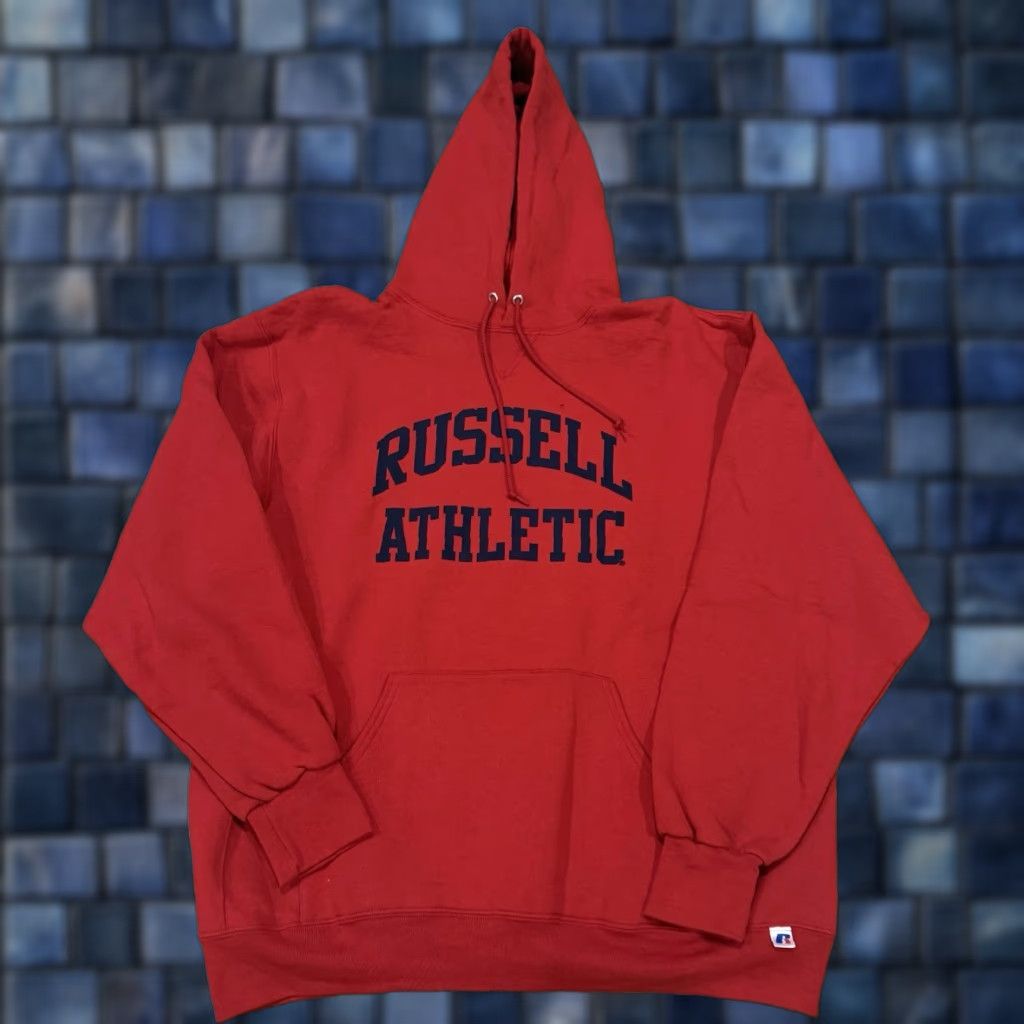 Russell Athletic Russell Athletic Mens Dri-Power Hoodie Sweatshirt Red Spellout Size XL Size US XL / EU 56 / 4 - 1 Thumbnail