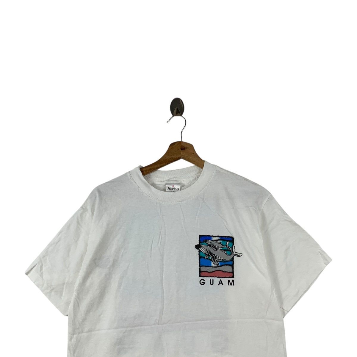 Vintage Vintage 90’ GUAM HAWAII WHALE Illustration Painting Tee Size US M / EU 48-50 / 2 - 2 Thumbnail