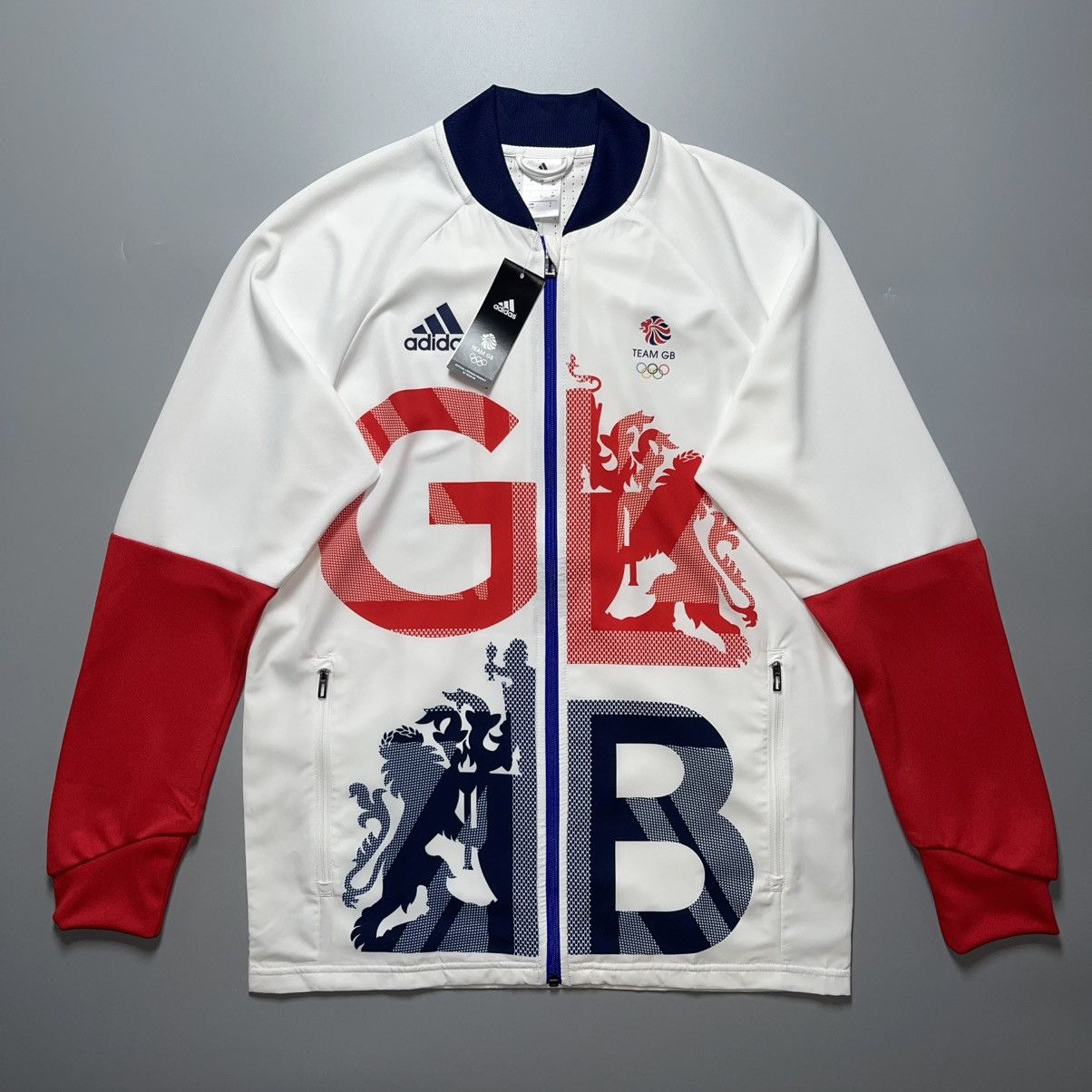 Adidas NWT GREAT BRITAIN OLYMPICS 2016 PODIUM TRACK TOP JACKET Size US M / EU 48-50 / 2 - 1 Thumbnail