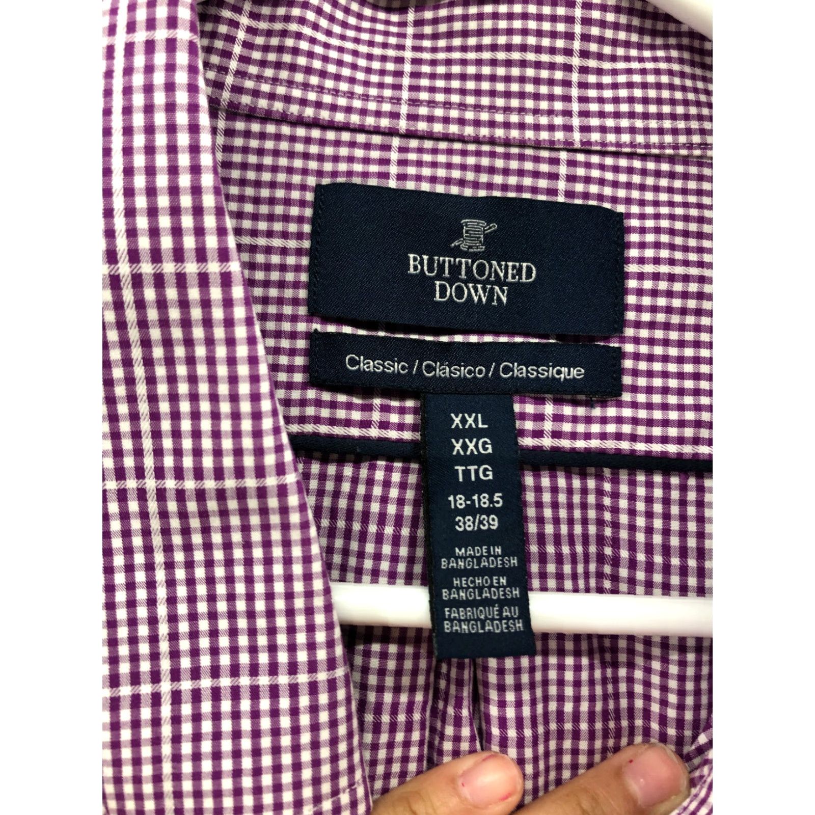 Vintage Buttoned Down Shirt XXL Mens Purple Plaid Long Sleeve Button-Down Collar Shirt Size US XXL / EU 58 / 5 - 6 Thumbnail