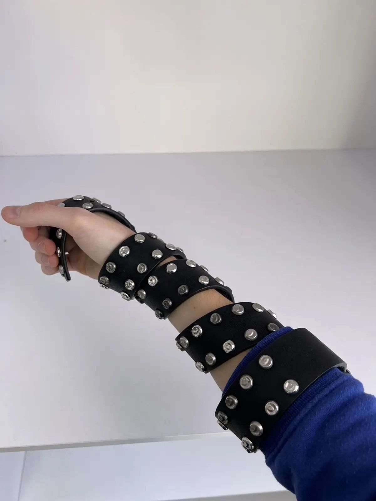 Japanese Brand × Vintage Vintage Y2K Archival Black Leather Belt Size ONE SIZE - 6 Thumbnail