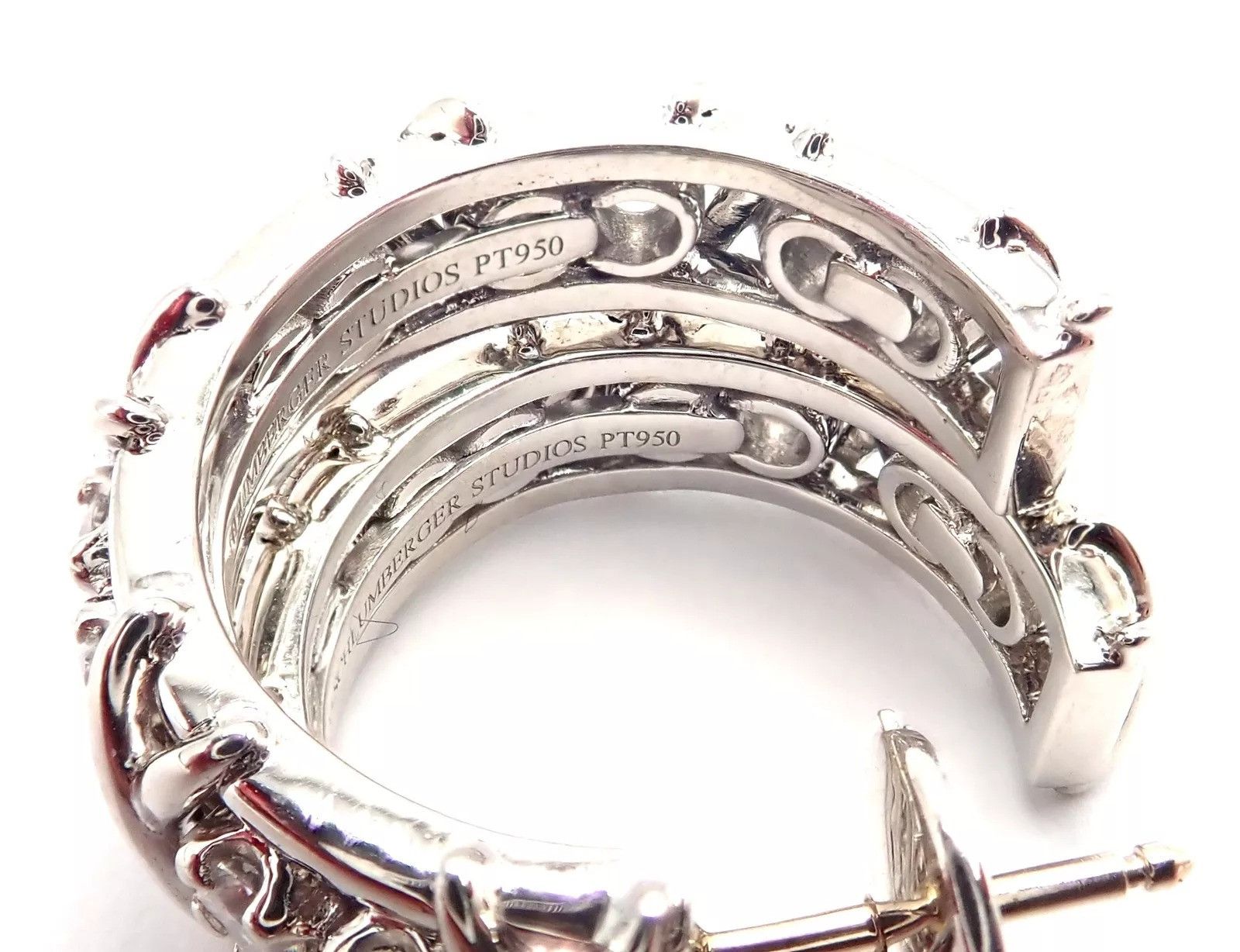 Tiffany & Co Stones Platinum Diamond Hoop Earrings