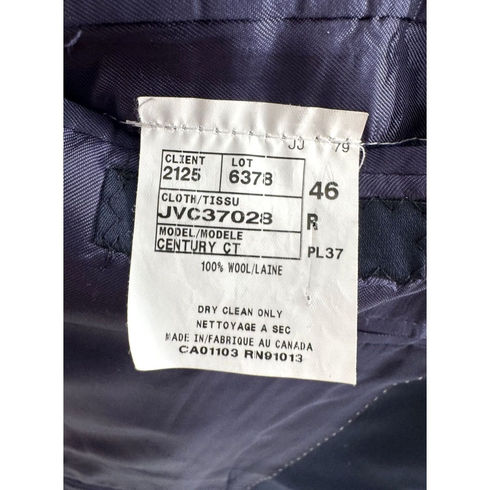 Jack Victor JACK VICTOR Blazer Wool Navy 46 R EXCELLENT - 1913 WOOL Vitale Barberis Canonico - Blazer Jacket Mens Size 46R - 8 Thumbnail