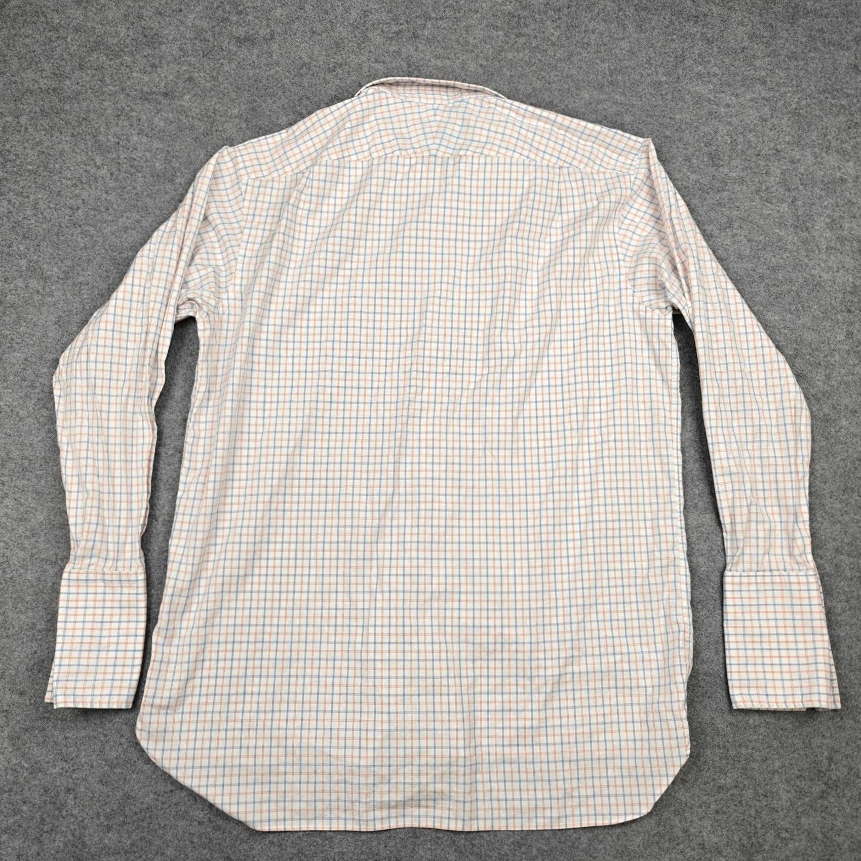 Vintage Thomas Pink Mens Dress Shirt 17 34/35 White Check Regular Fit Long Sleeve Cotton Size 46R - 6 Thumbnail