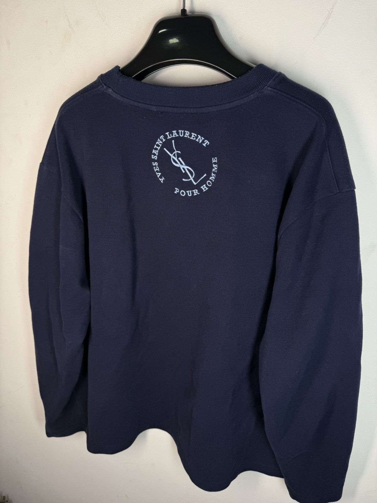 Yves Saint Laurent Navy YSL Sweatshirt Logos Vintage Sweater 90s y2k Crewneck Size US L / EU 52-54 / 3 - 10 Thumbnail
