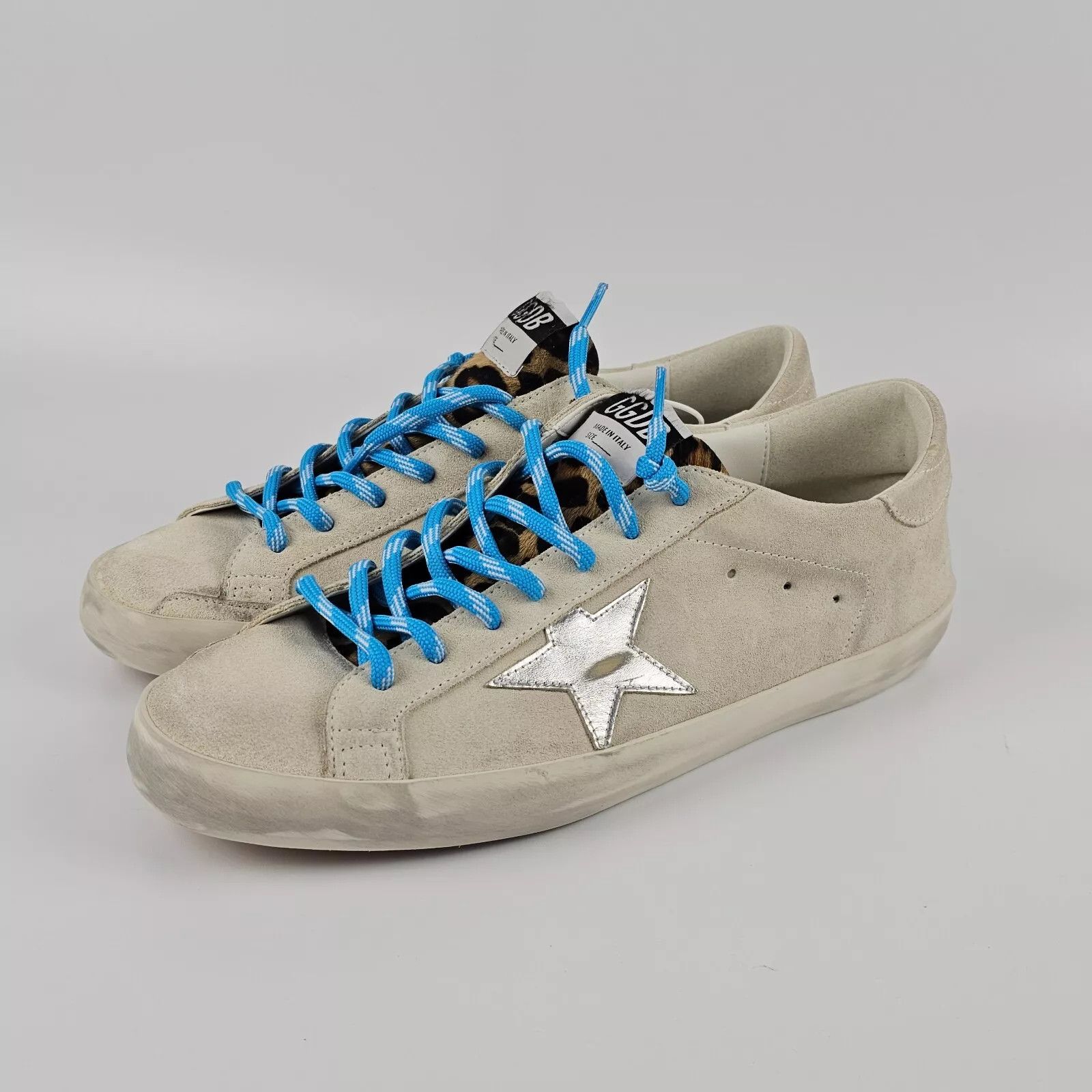 GOLDEN GOOSE Super-Star Men's Beige/Silver Suede Shoes
