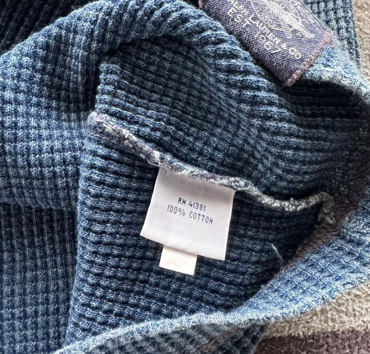 Polo Ralph Lauren Ralph Lauren Polo Waffle Knit Long Sleeve Thick Tee K22 Size US S / EU 44-46 / 1 - 4 Thumbnail