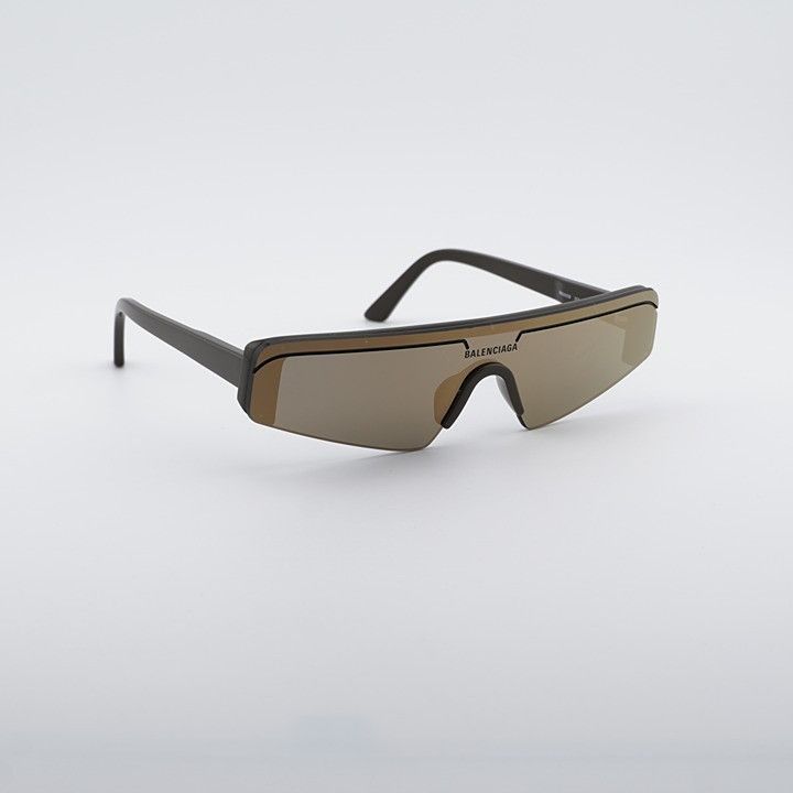 Balenciaga Balenciaga BB0003S 012 Sunglasses Brown Shield Frame Size ONE SIZE - 1 Thumbnail