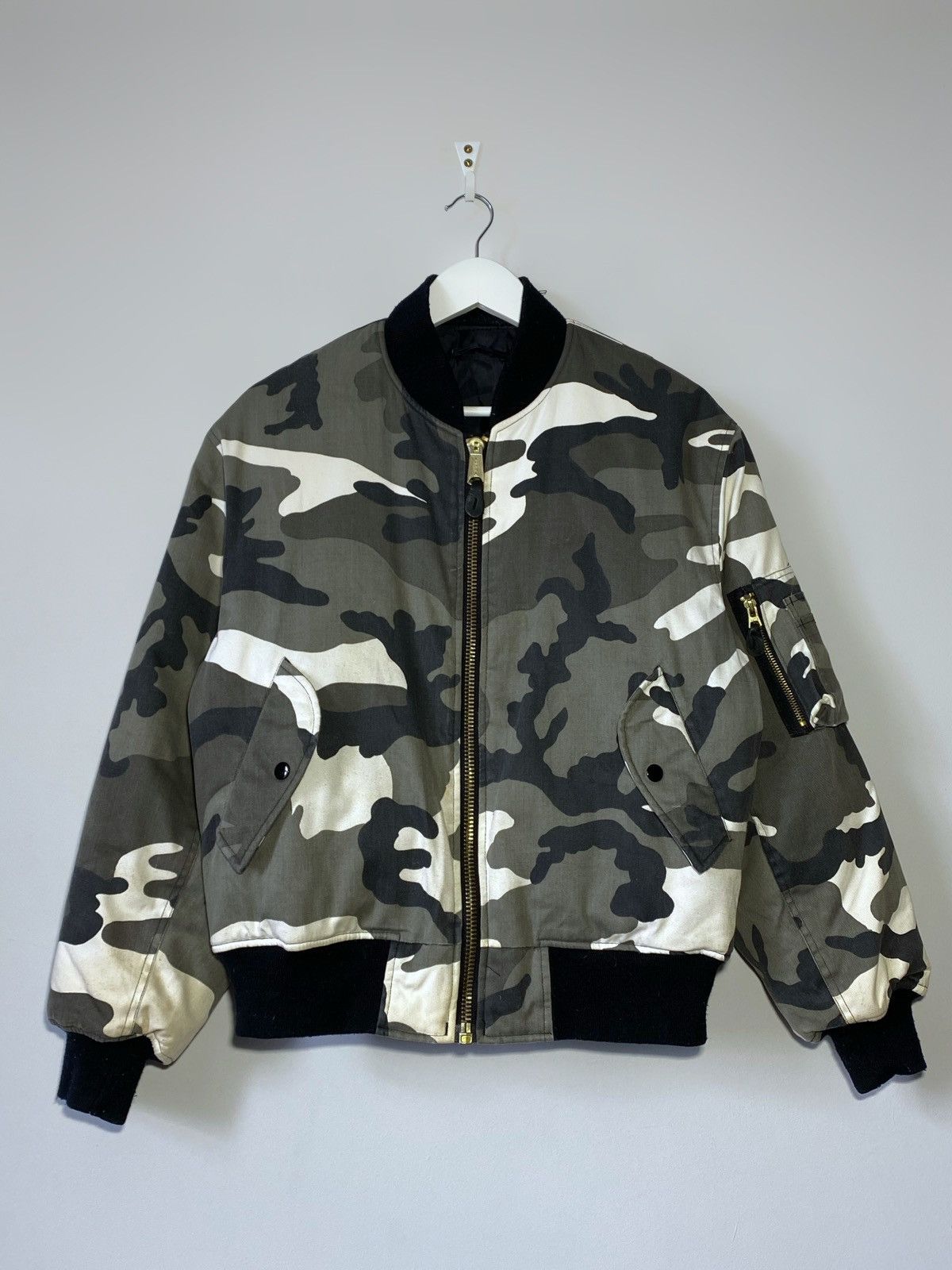 Other Vintage Army USA MA-1 Intermediate Camouflage Bomber Jacket Size US XS / EU 42 / 0 - 1 Thumbnail