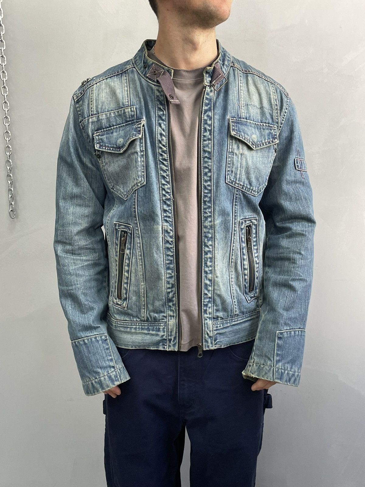Diesel Diesel style distressed denim zipper jacket y2k hype Size US M / EU 48-50 / 2 - 1 Thumbnail