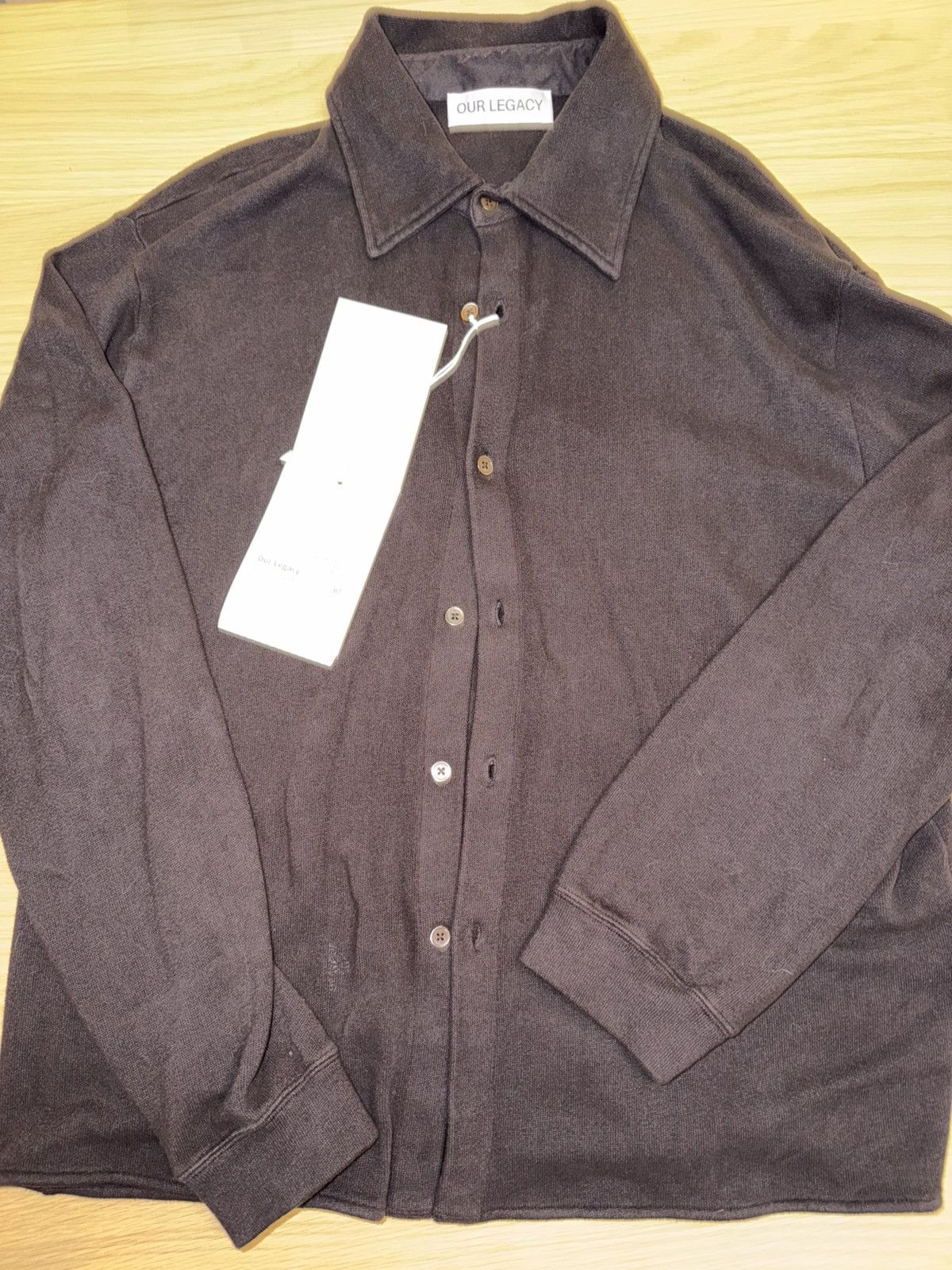 Our Legacy Our Legacy Recovery Shirt Deep Brown Fuzzy Fleece Size 50 Size US L / EU 52-54 / 3 - 4 Thumbnail