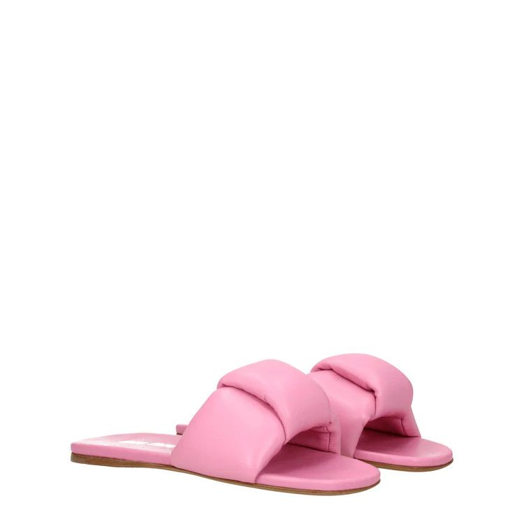 Miu Miu ob1o1e1124 Leather Slippers in Pink Size US 6.5 / IT 36.5 - 2 Thumbnail