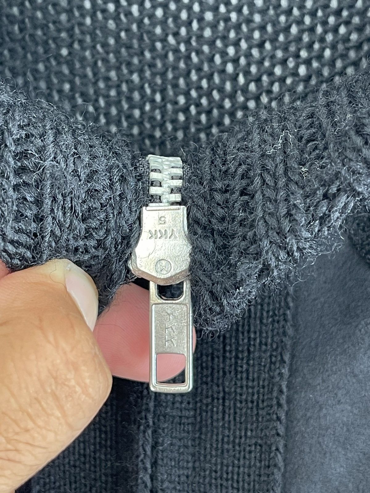 Yohji Yamamoto Yohji Yamamoto Pour Homme Geometric Knit Full Zip Wool Size US L / EU 52-54 / 3 - 8 Thumbnail