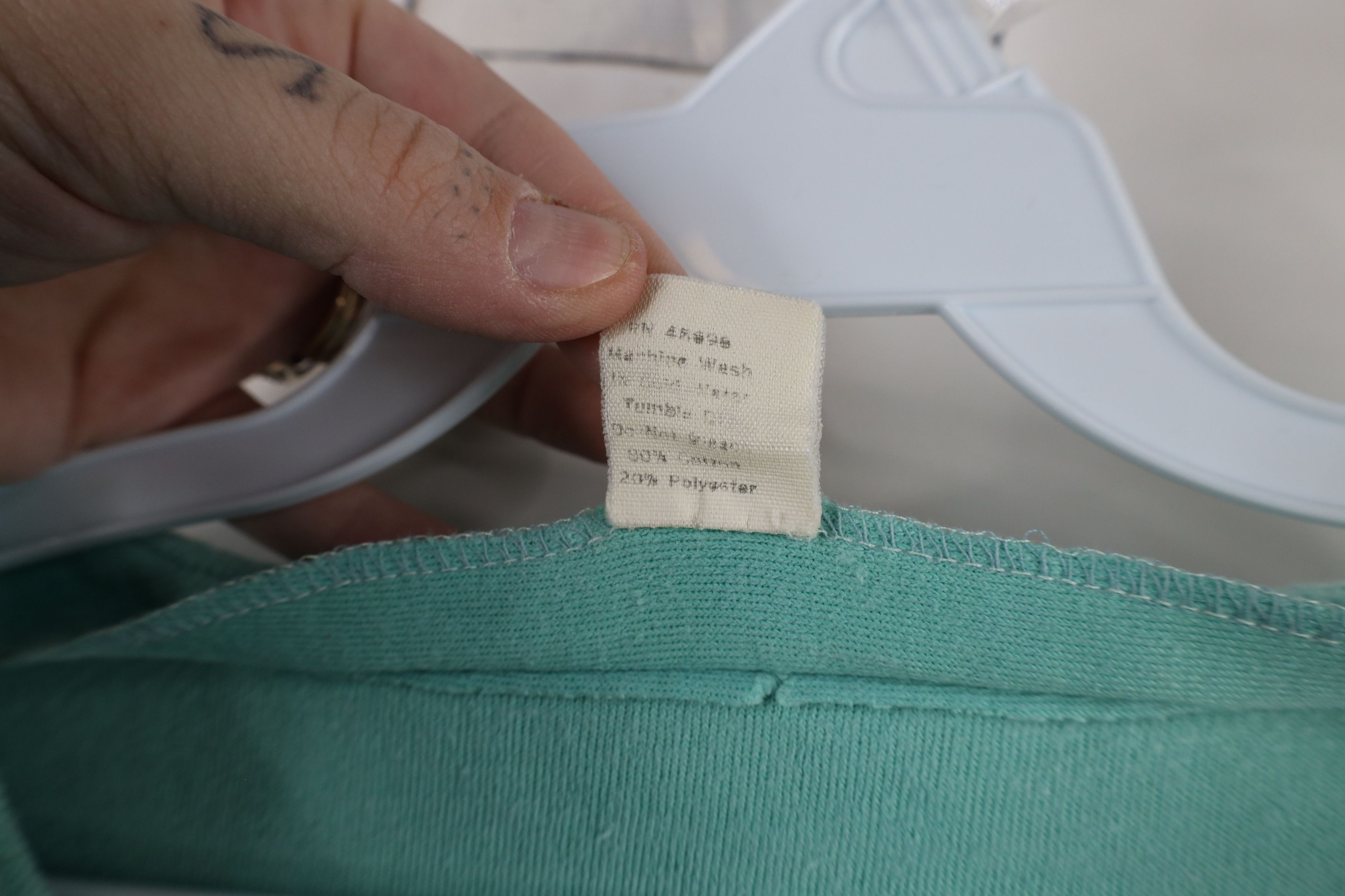 Vintage Vintage 70s Streetwear Blank Velour Sweater Teal USA Size L / US 10 / IT 46 - 8 Thumbnail