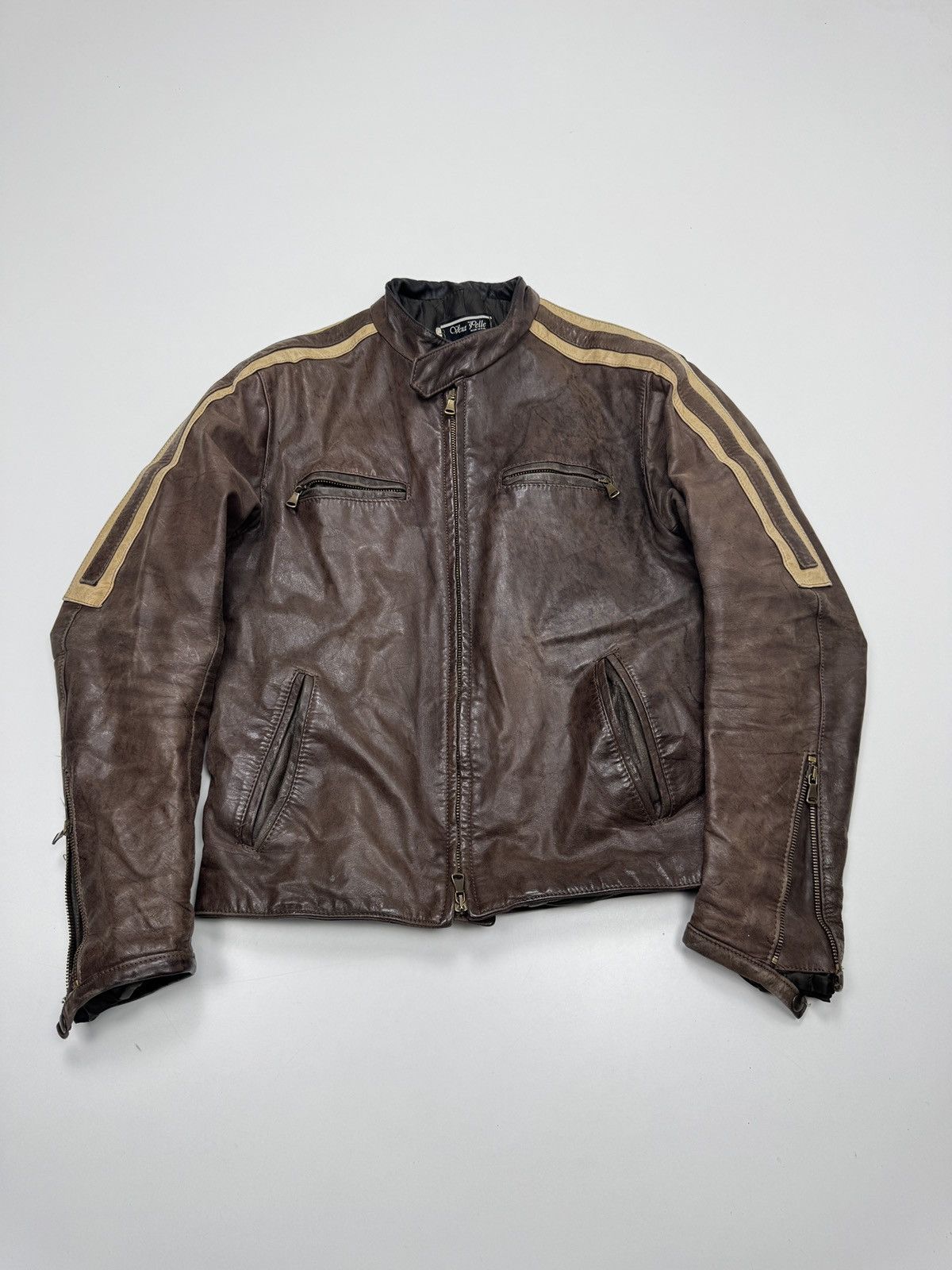 Vera Pelle Vintage biker jacket for men Size US S / EU 44-46 / 1 - 1 Thumbnail