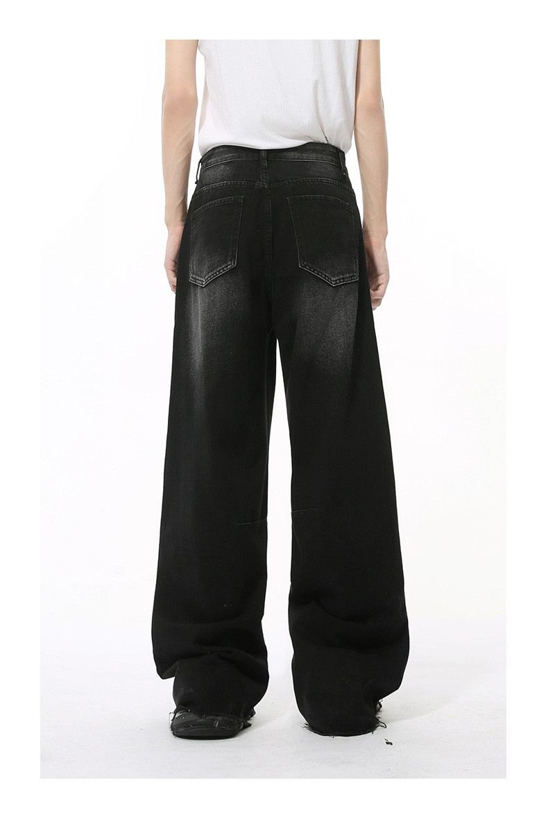Japanese Brand × Jean Washed distressed hip-hop loose wide-leg straight jeans Size US 32 / EU 48 - 6 Thumbnail