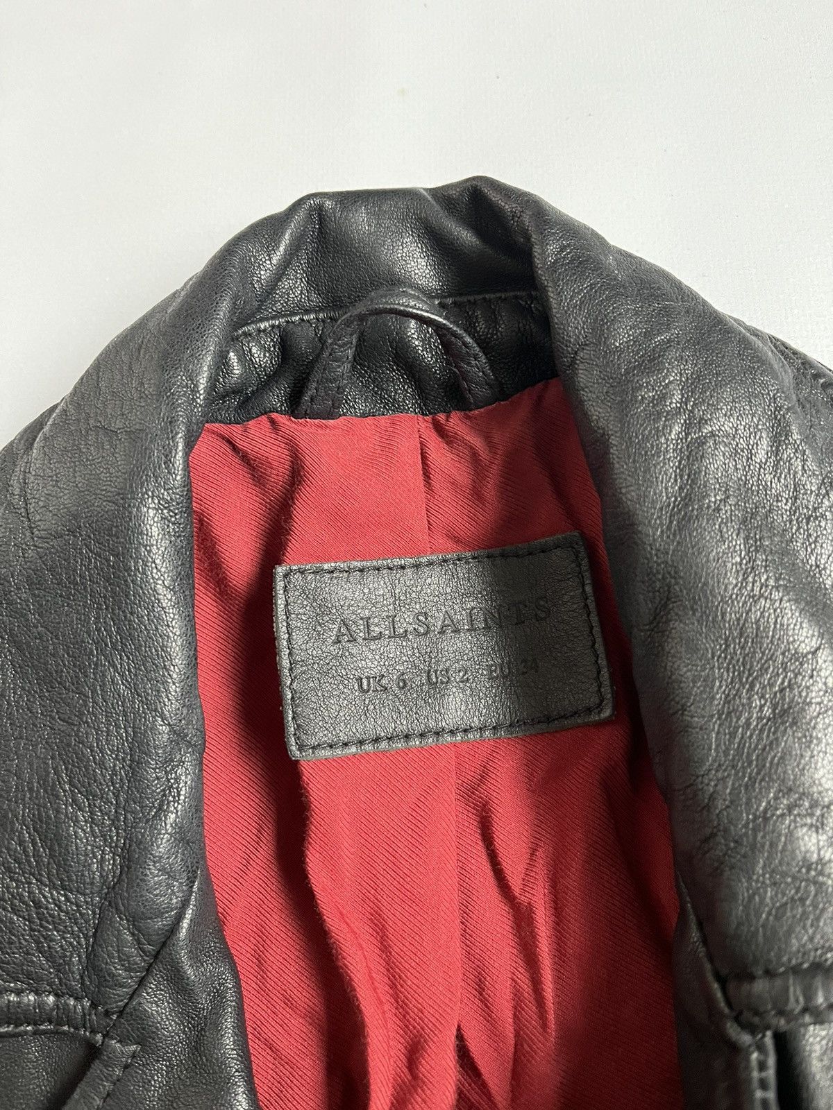 Allsaints AllSaints Women Lamb Leather Black Biker Jacket Size XS / US 0-2 / IT 36-38 - 7 Thumbnail