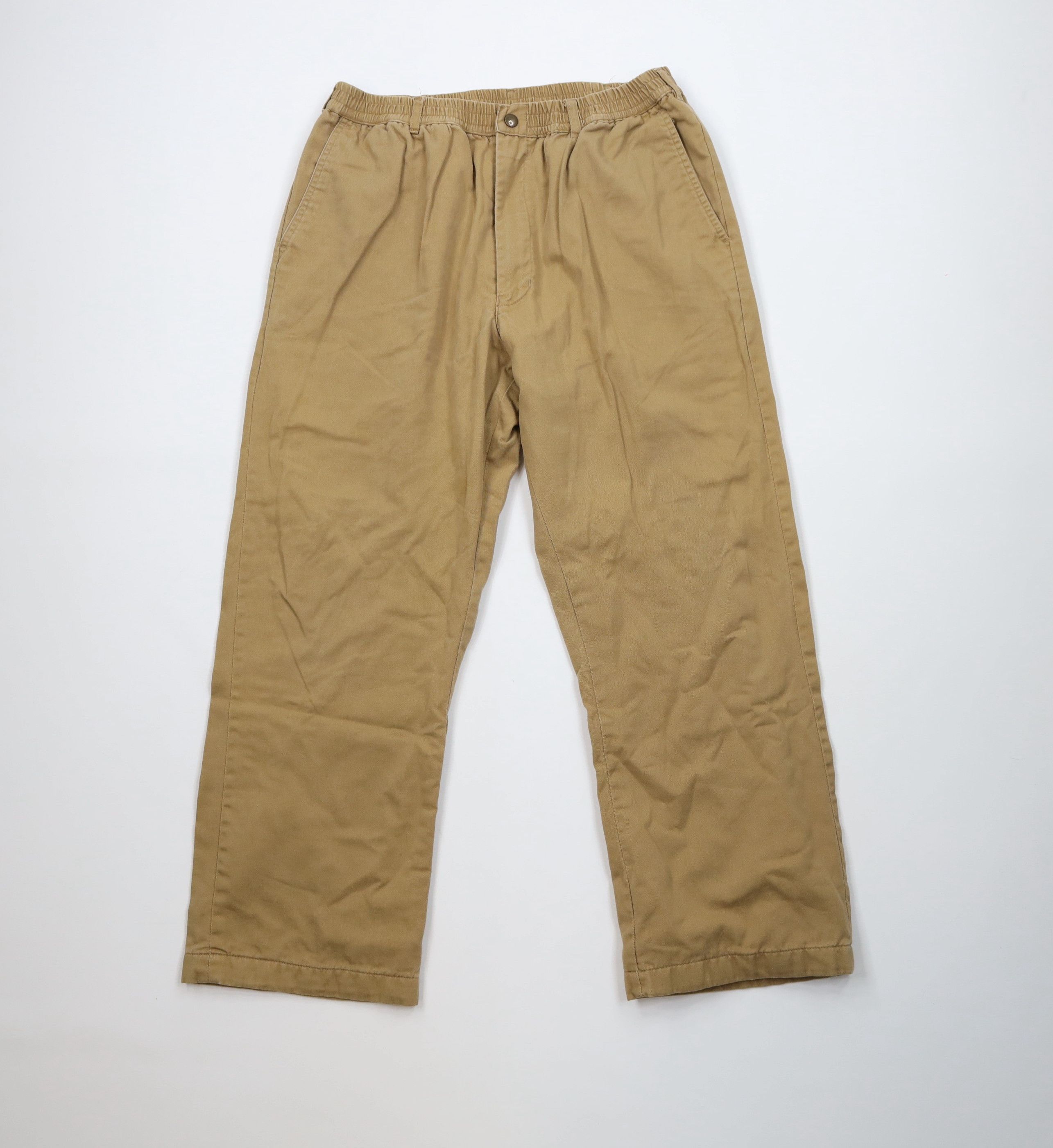 Vintage Vintage 90s Streetwear Lined Wide Leg Pants Beige Brown Size US 36 / EU 52 - 2 Thumbnail