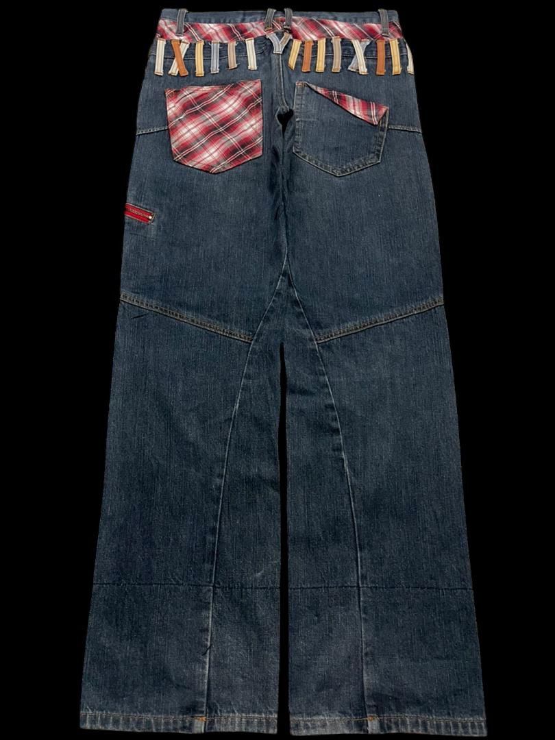 💥Double Waist💥Sick Vintage Nylus Faded Zipper Punk Jeans