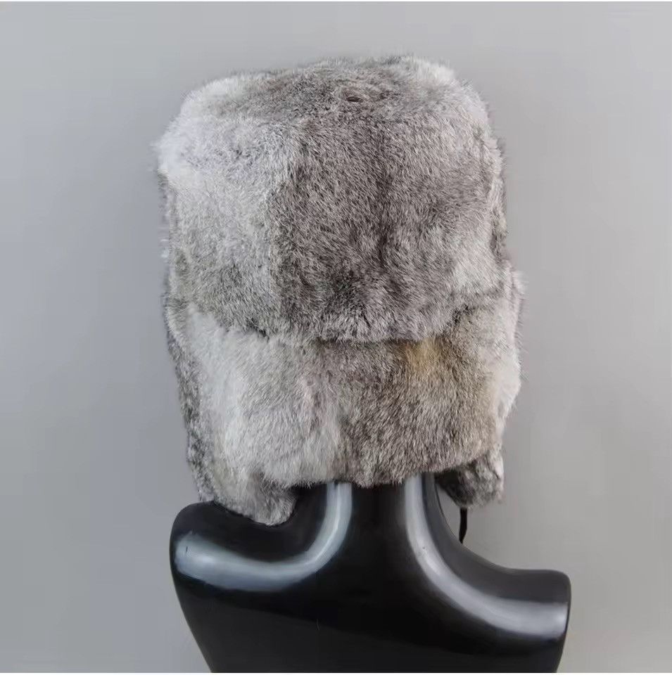 Japanese Brand Rabbit Fur Earflap Trapper Russian Cap SIze M Size ONE SIZE - 3 Thumbnail