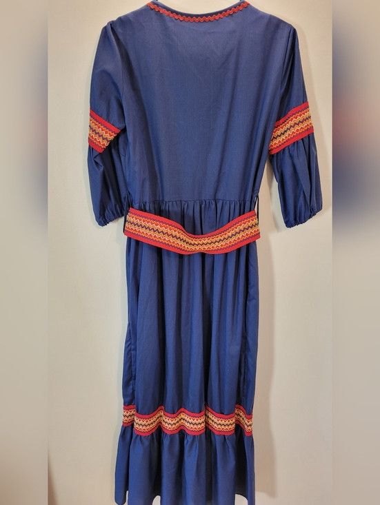 Vintage Perri-Ann Lingerie 60s Vintage Blue 2 Piece Maxi Dress - S Size S / US 4 / IT 40 - 3 Thumbnail
