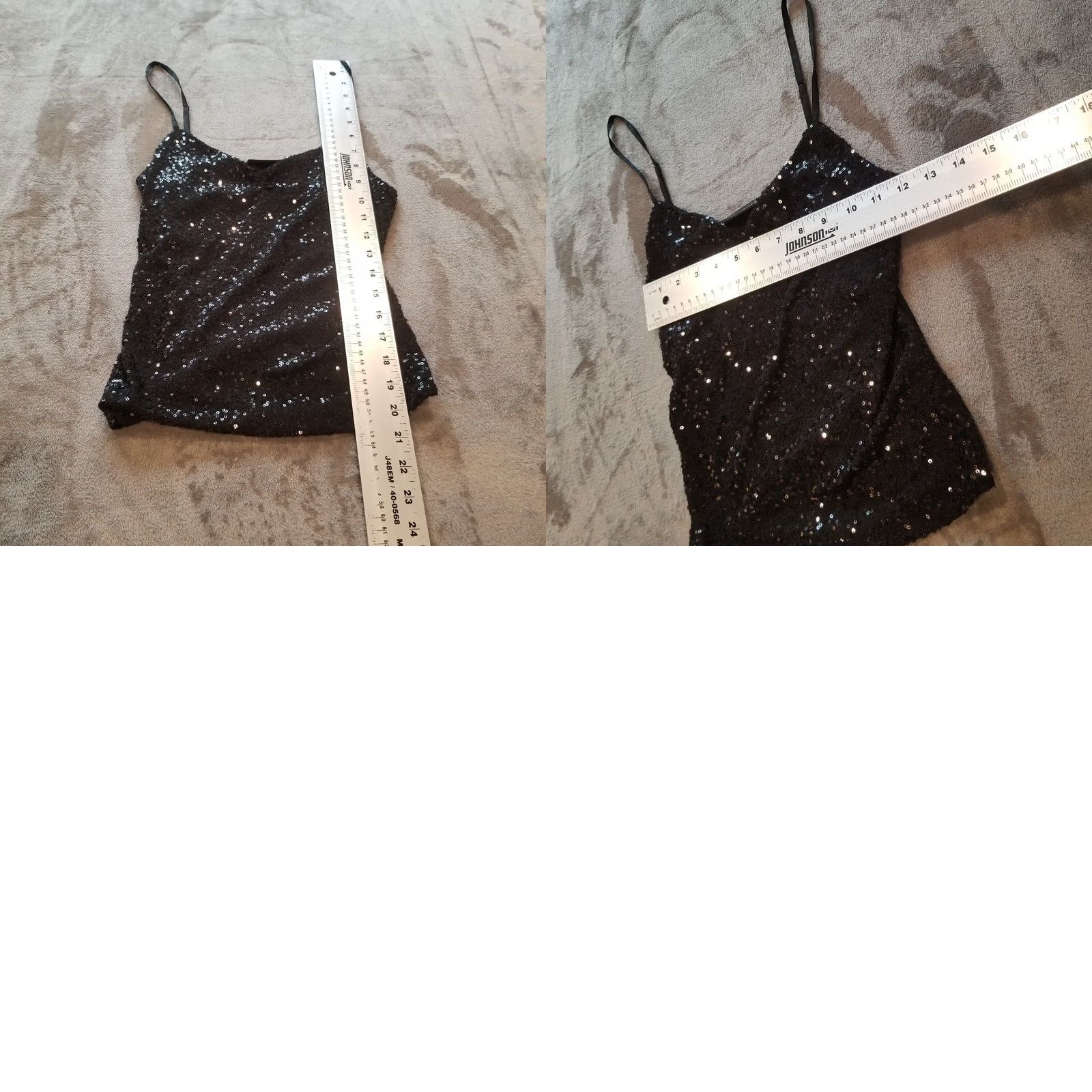 Vintage The Limited Women's XS Camisole Cami Top Spaghetti Strap Black NWT Sleeveless V-Neck Sequin Tank casual Party/Cocktail XS Womens Size XS / US 0-2 / IT 36-38 - 8 Thumbnail