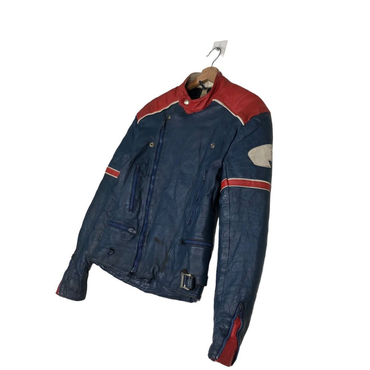 Vintage 🔥VINTAGE BIKER LEATHER JACKET RACING MADE IN ENGLAND ECHTES Size US M / EU 48-50 / 2 - 2 Thumbnail