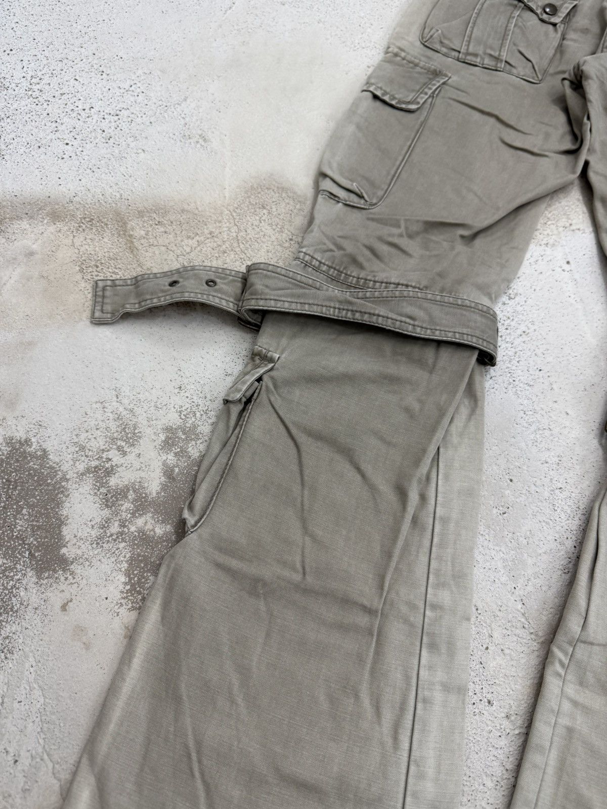 Issey Miyake × Tete Homme Tete Homme Japan Two Tones Faded Bondage Cargo Flared Pants Size US 30 / EU 46 - 18 Thumbnail