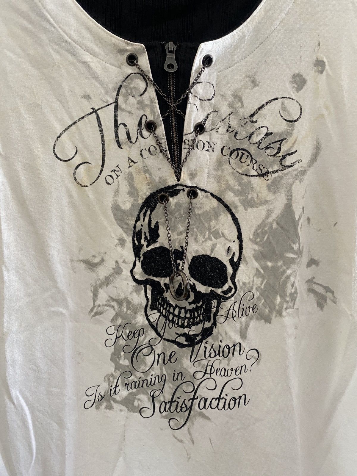 Maison Margiela Vintage y2k Spinash Double Layer Skull Necklace Long Shirt Size US L / EU 52-54 / 3 - 4 Thumbnail