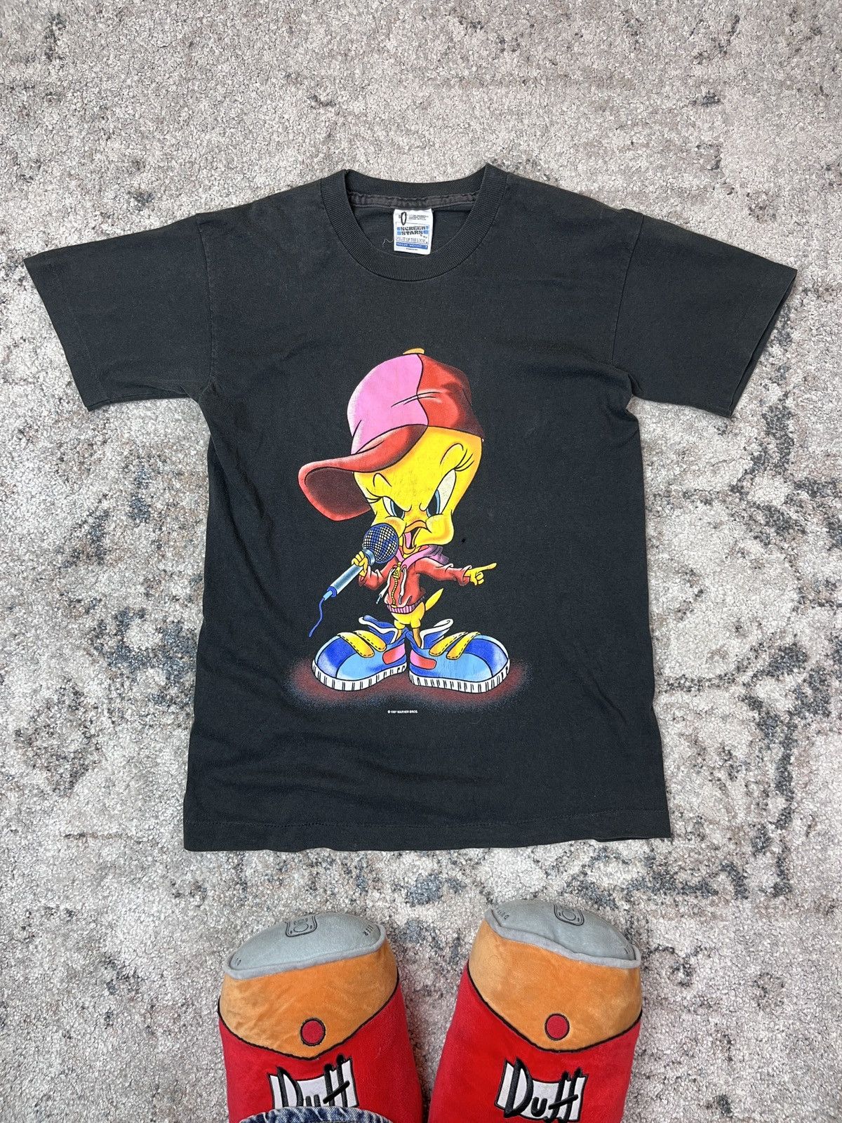 Cartoon Network 1997 TWEETY RAP "WHATS YOUR PROBLEM?" RARE FADED TEE- № 819 Size US S / EU 44-46 / 1 - 1 Thumbnail